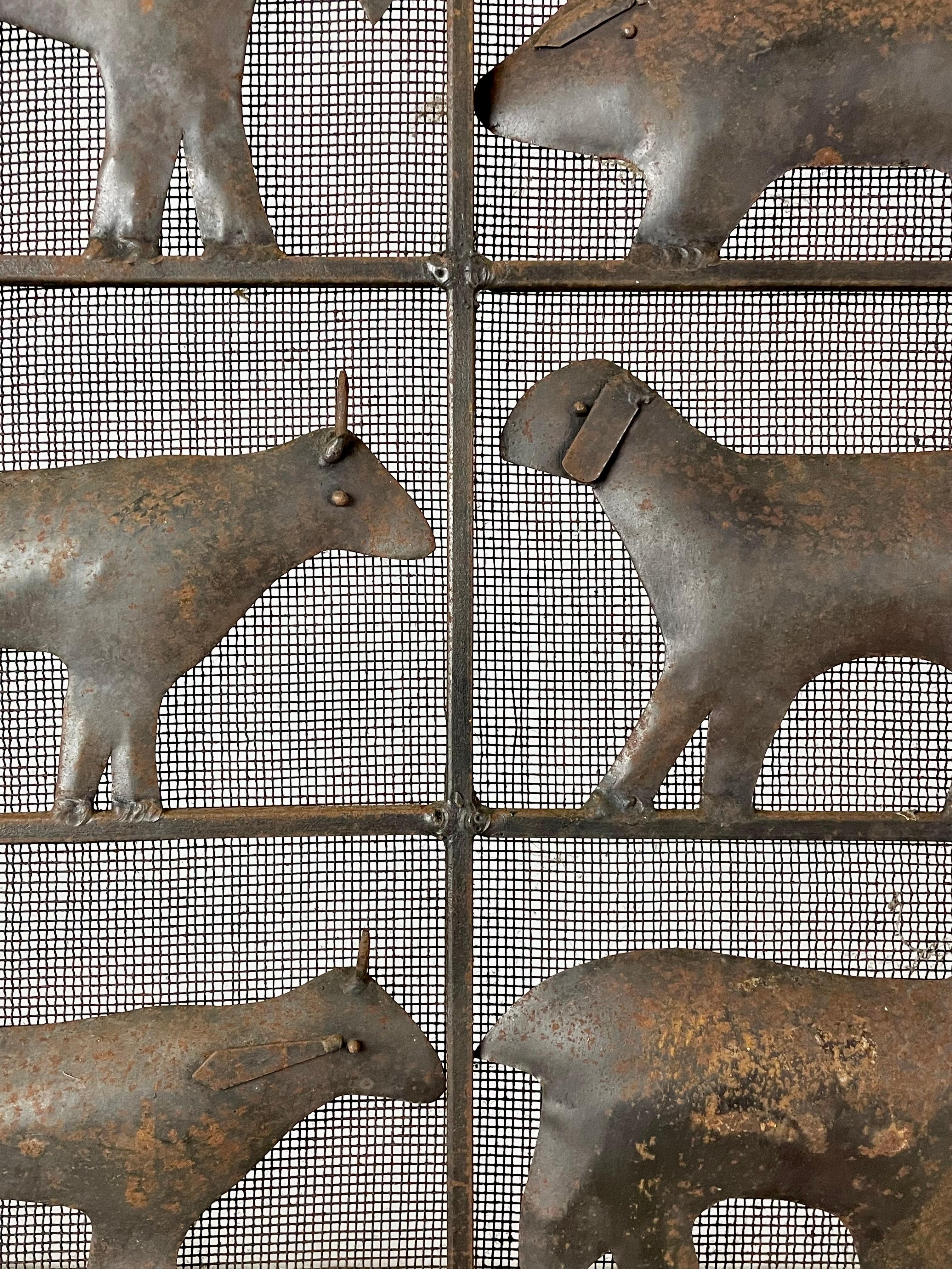 Wrought Iron Animal Fire Screen by Atelier Marolles - France - 1950s For Sale 2