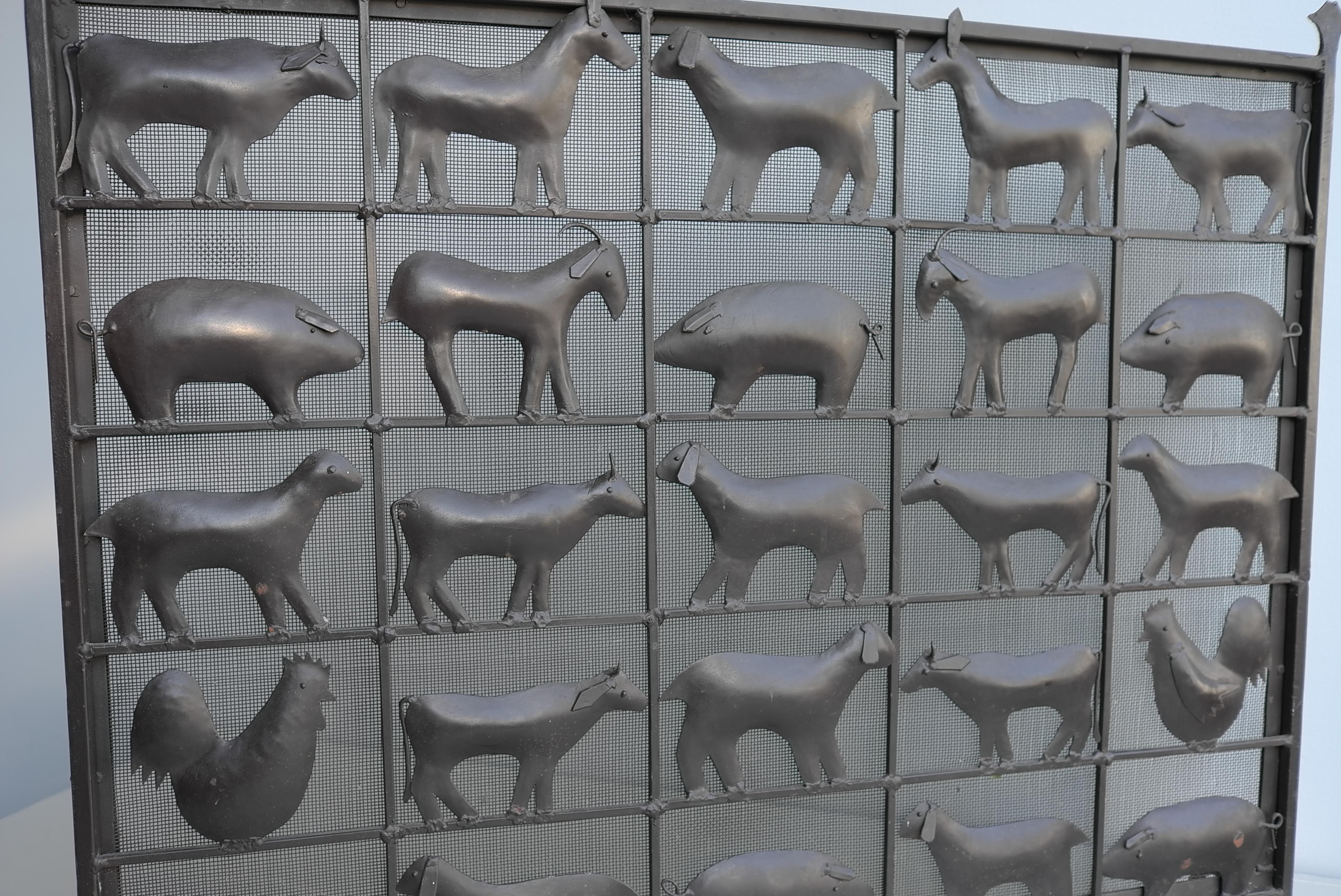 Parafuoco per animali in ferro battuto di Atelier Marolles, Francia, 1955 in vendita 3