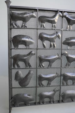 Wrought Iron Animal Fire Screen by Atelier Marolles, France, 1955