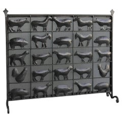 Wrought Iron Animal Fire Screen by Atelier Marolles, France, 1955