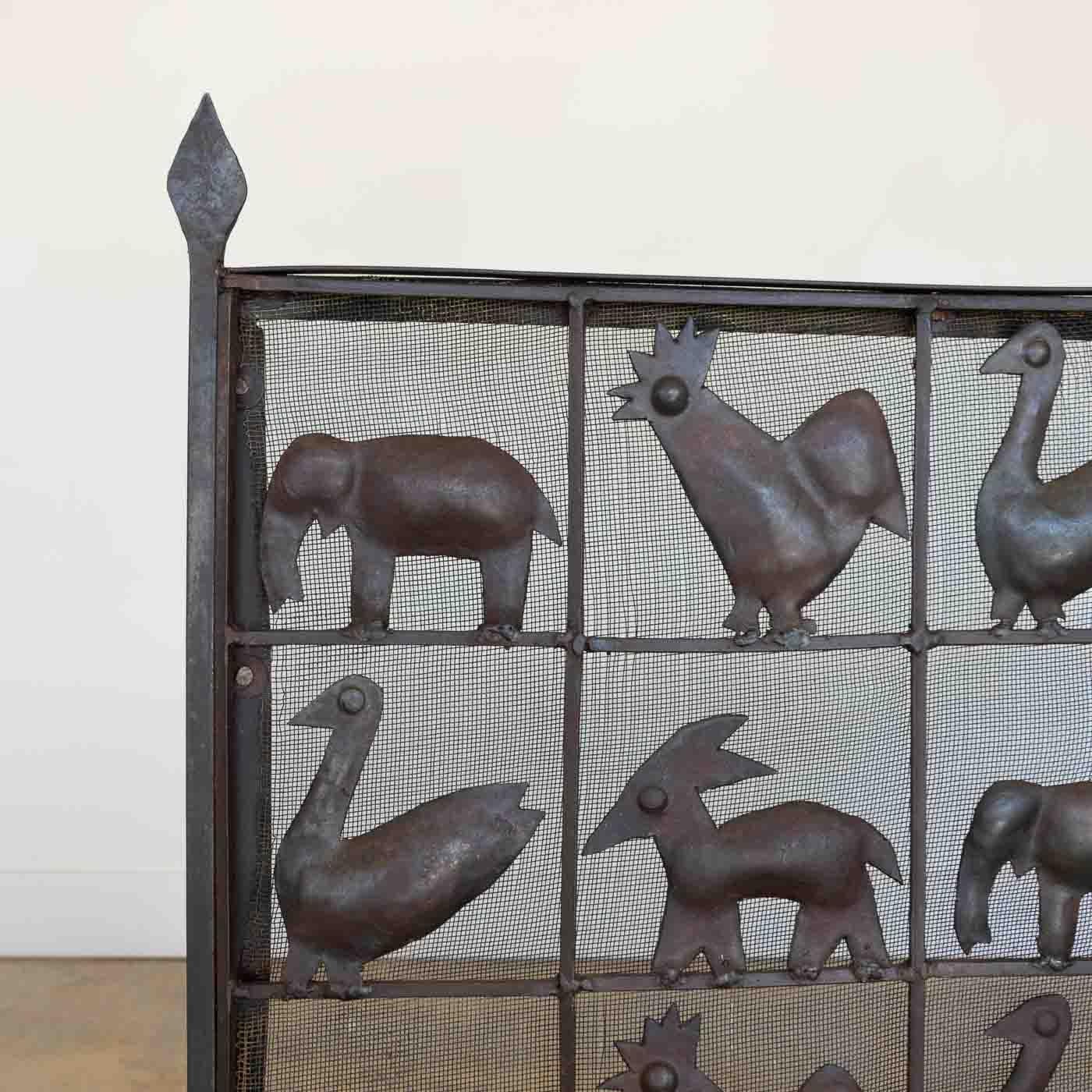 Wrought Iron Animal Fire Screen by Atelier Marolles, France 5