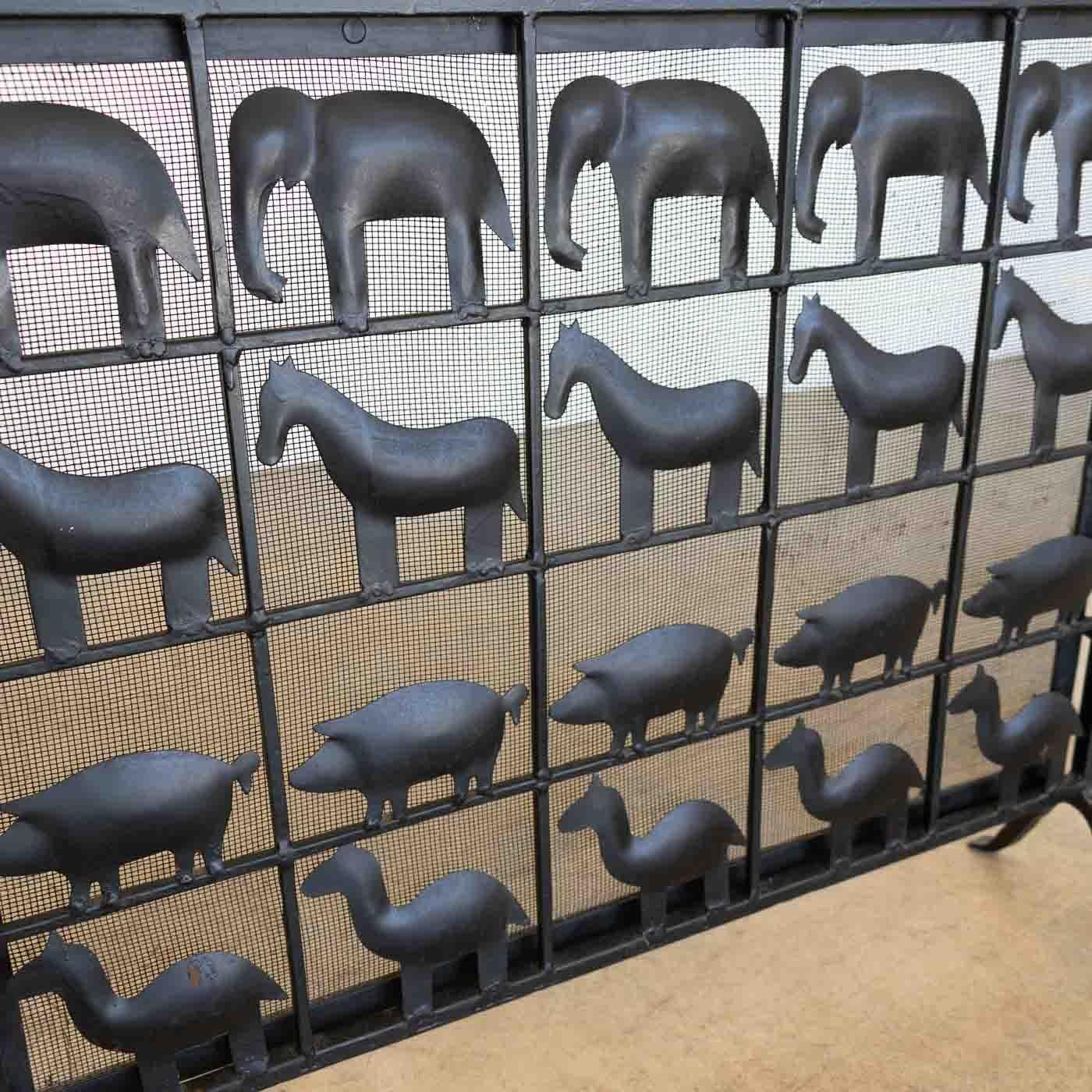 Wrought Iron Animal Fire Screen in the style of Atelier Marolles, France 5