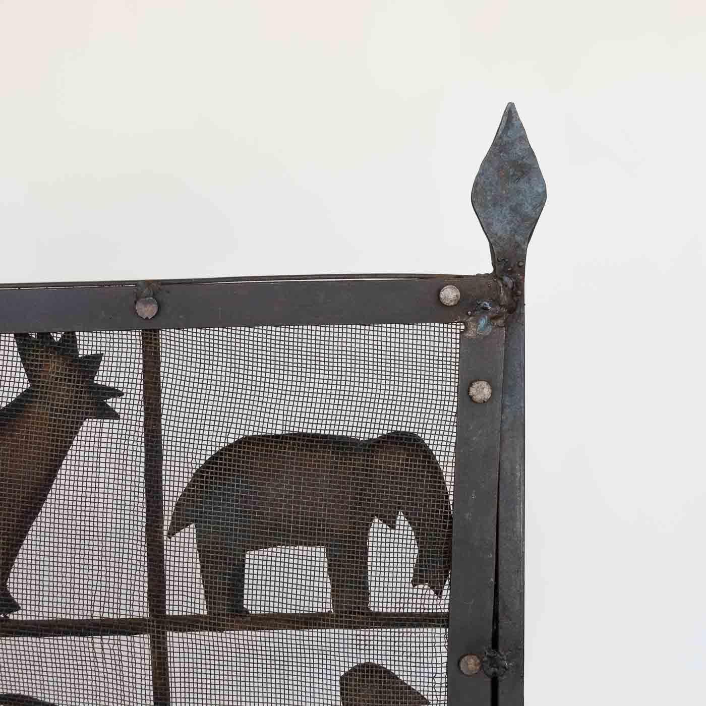 Wrought Iron Animal Fire Screen by Atelier Marolles, France 6