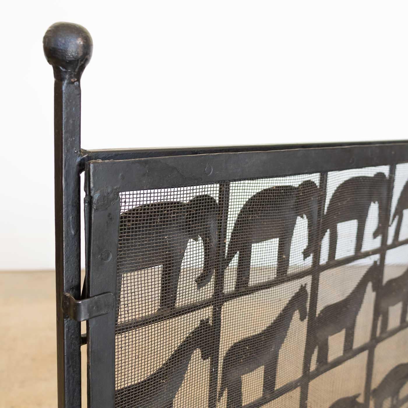 Wrought Iron Animal Fire Screen in the style of Atelier Marolles, France 6