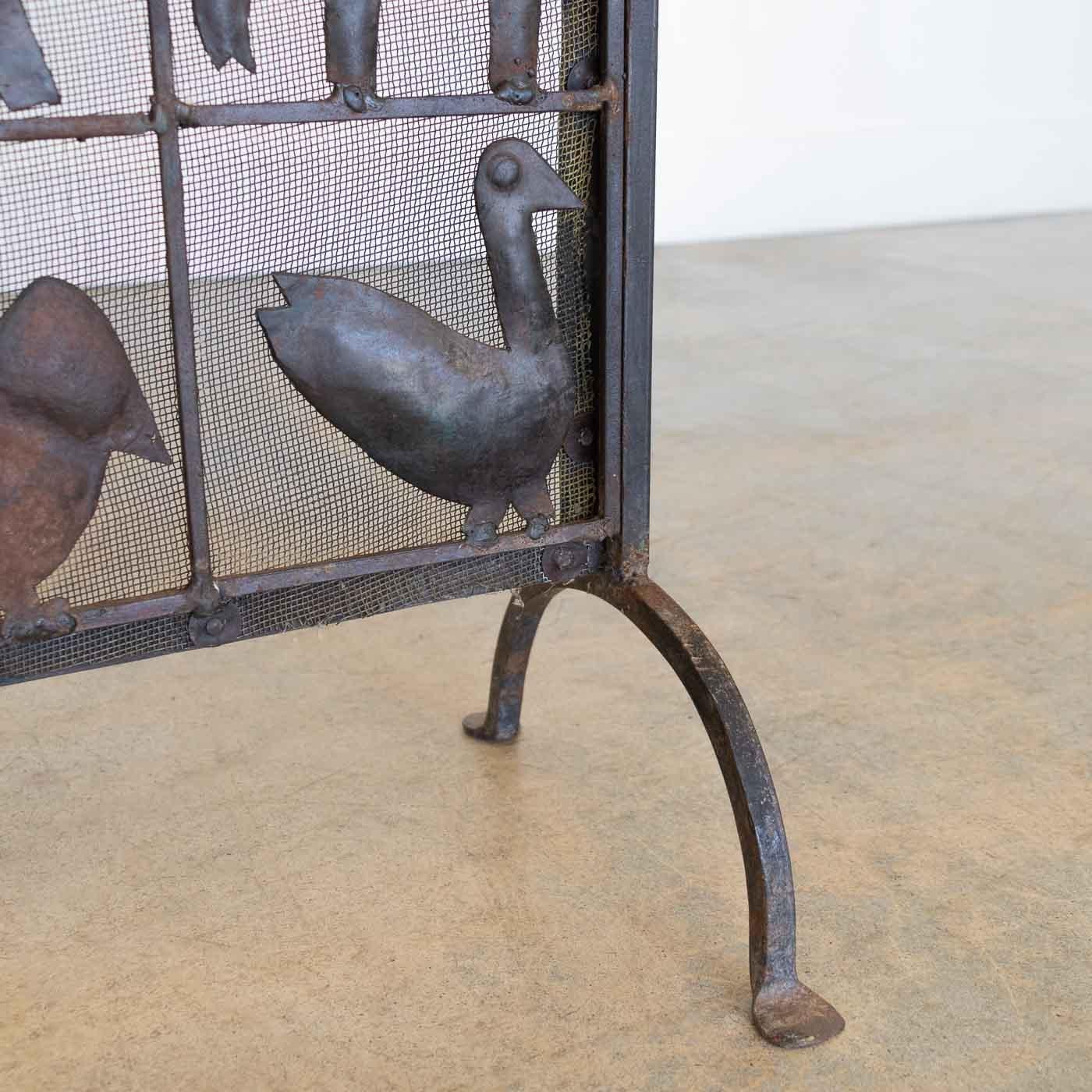 Wrought Iron Animal Fire Screen by Atelier Marolles, France 7