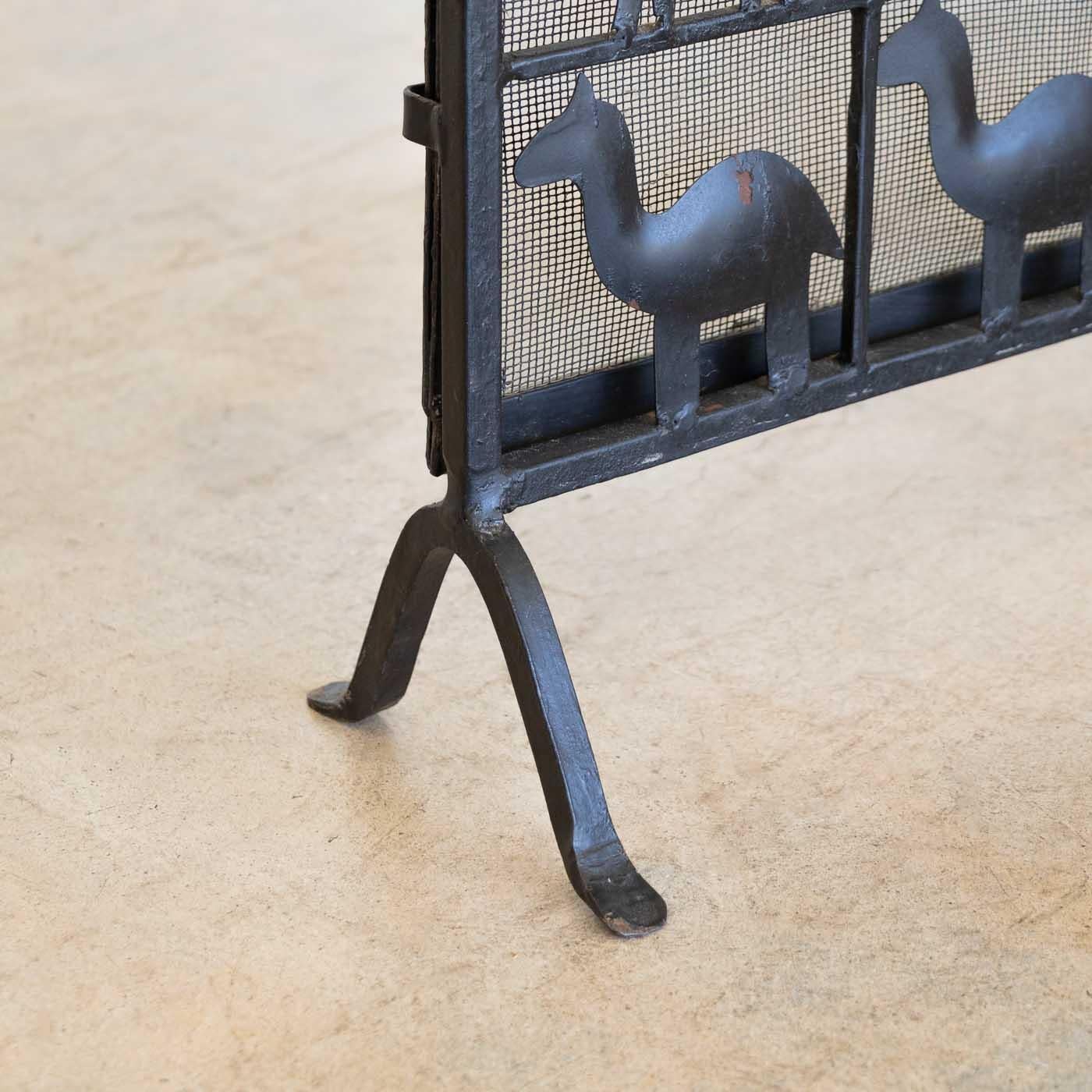 Wrought Iron Animal Fire Screen in the style of Atelier Marolles, France 7