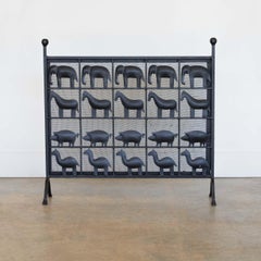 Wrought Iron Animal Fire Screen in the style of Atelier Marolles, France
