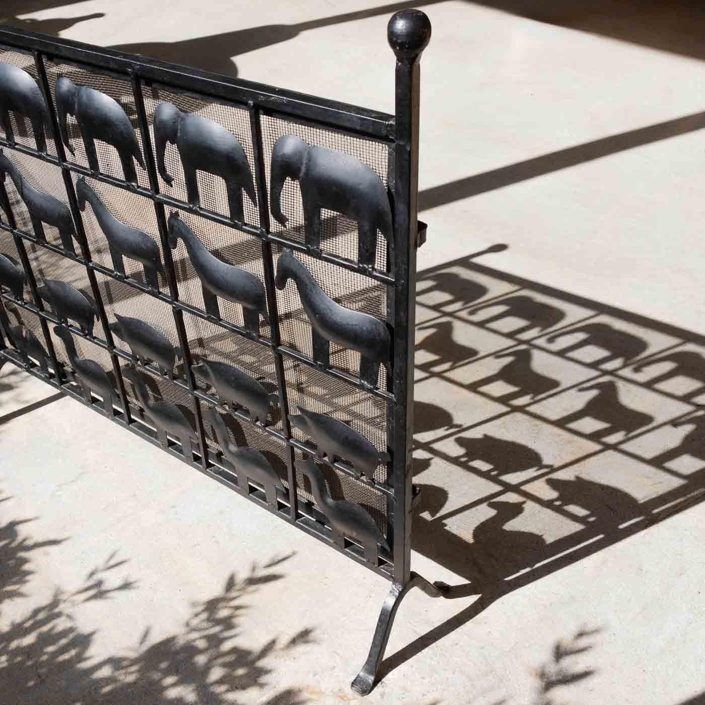 Wrought Iron Animal Fire Screen in the style of Atelier Marolles, France 8