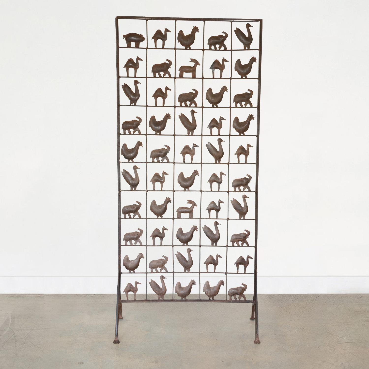 Wrought Iron Animal Wall Screen by Atelier Marolles, France In Good Condition In Los Angeles, CA