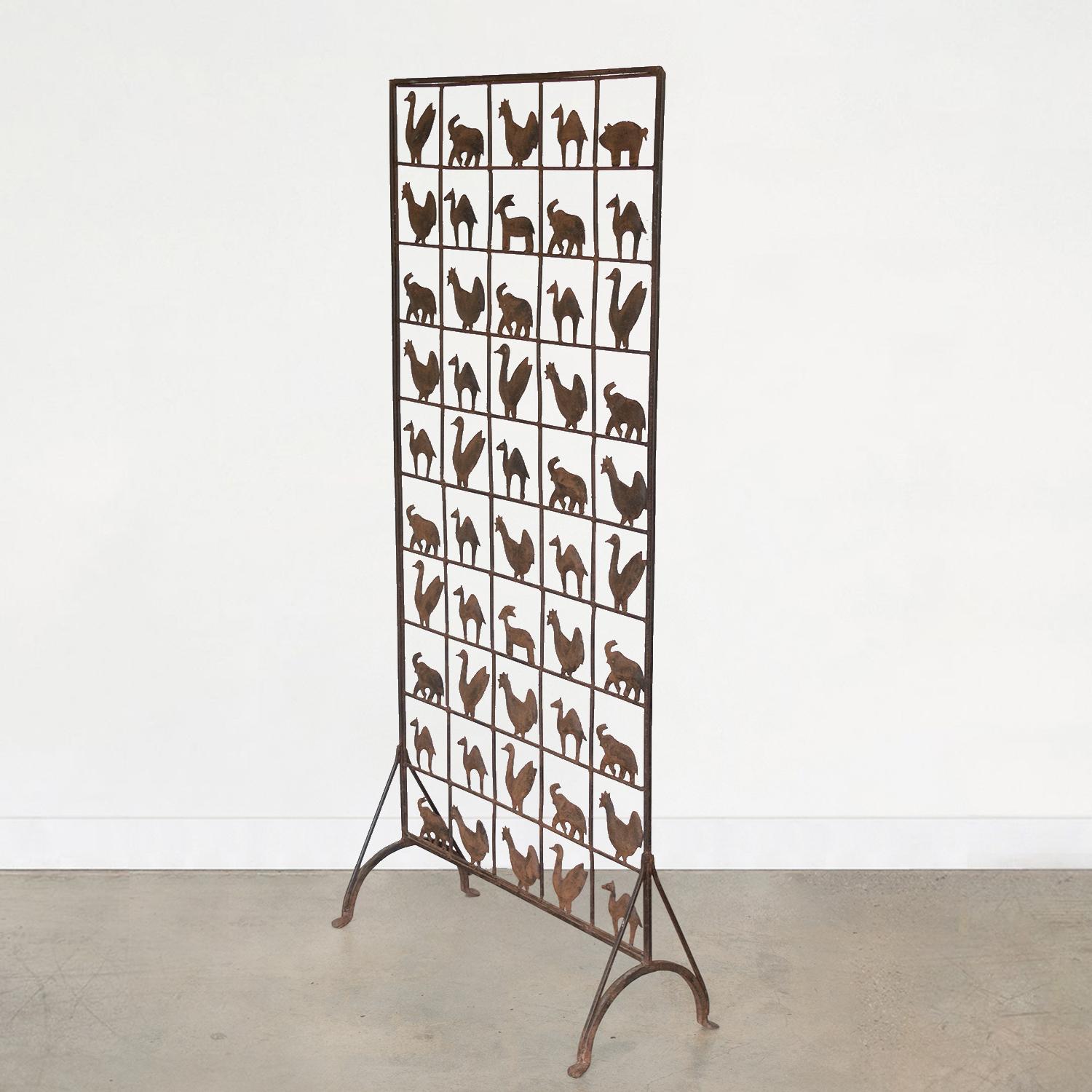 20th Century Wrought Iron Animal Wall Screen by Atelier Marolles, France