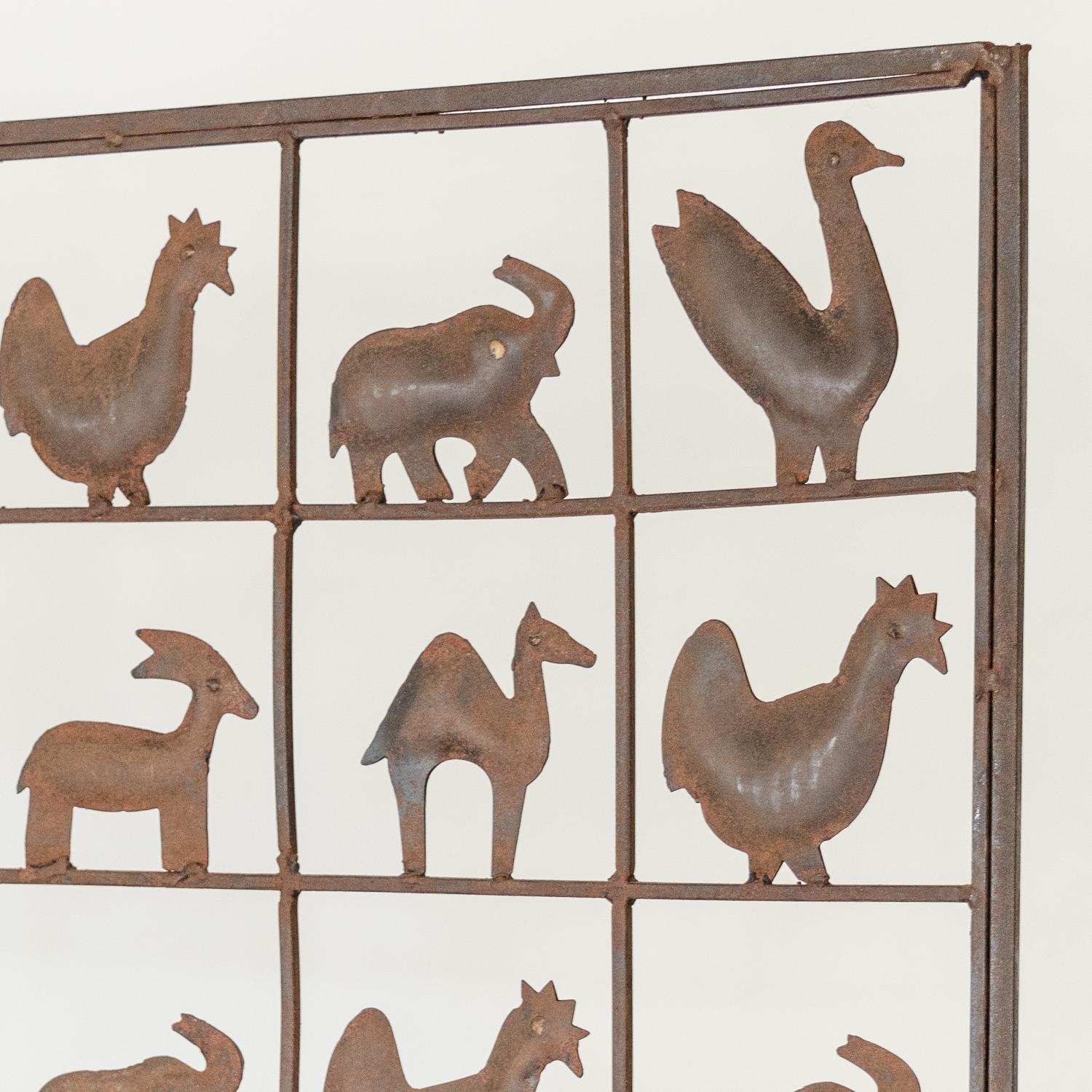 Wrought Iron Animal Wall Screen by Atelier Marolles, France 1