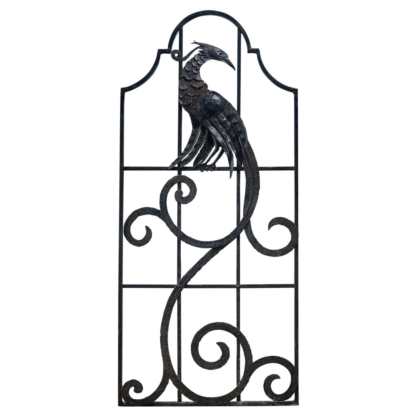 Wrought Iron Arch Top Decorative Grill With Fantastic Bird Design For ...