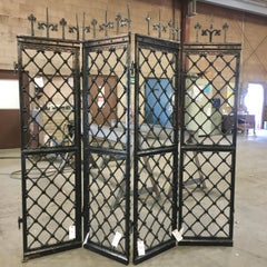 Wrought Iron Architectural Four-Panel Screen