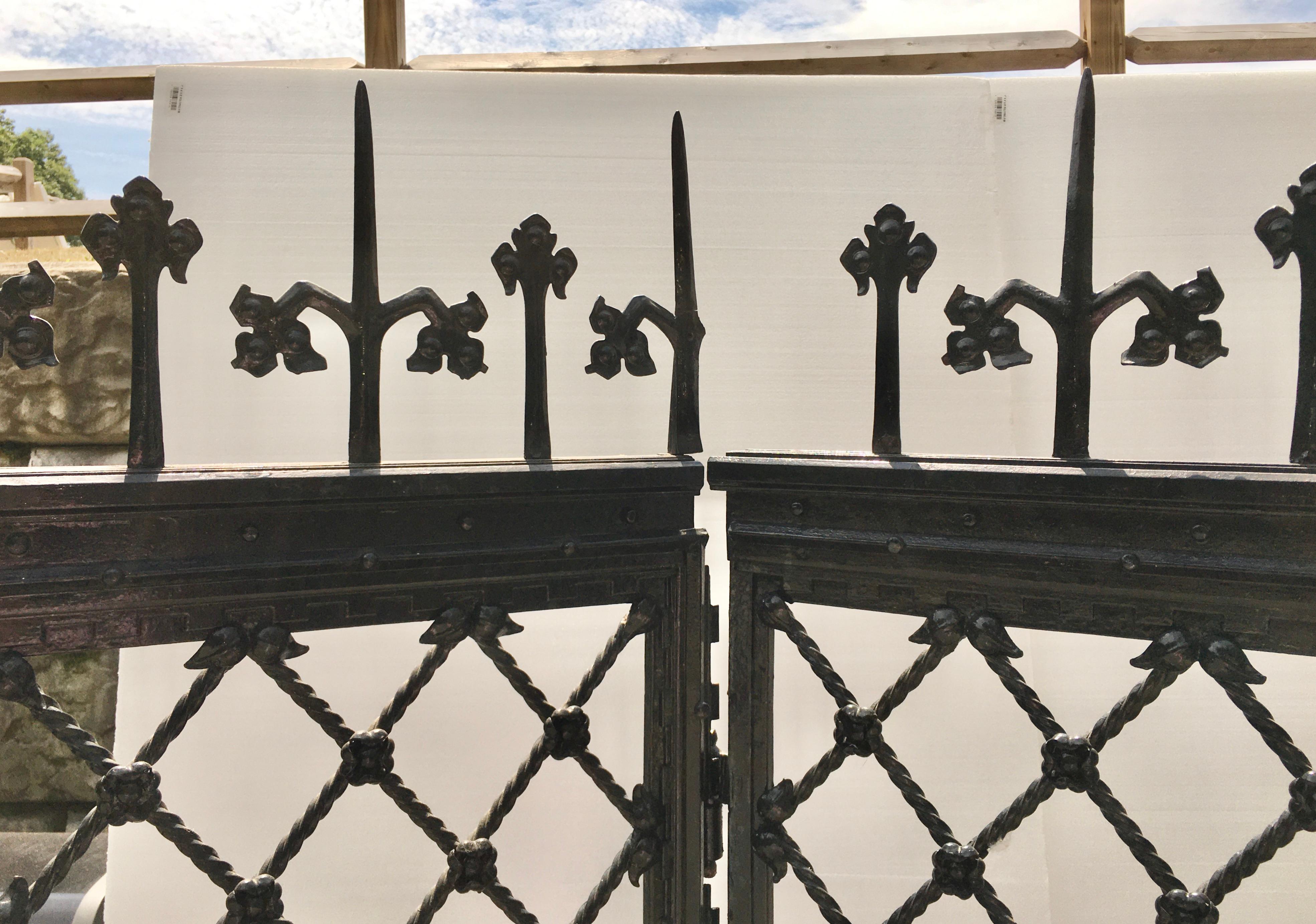 Wrought Iron Architectural Four-Panel Screen 1