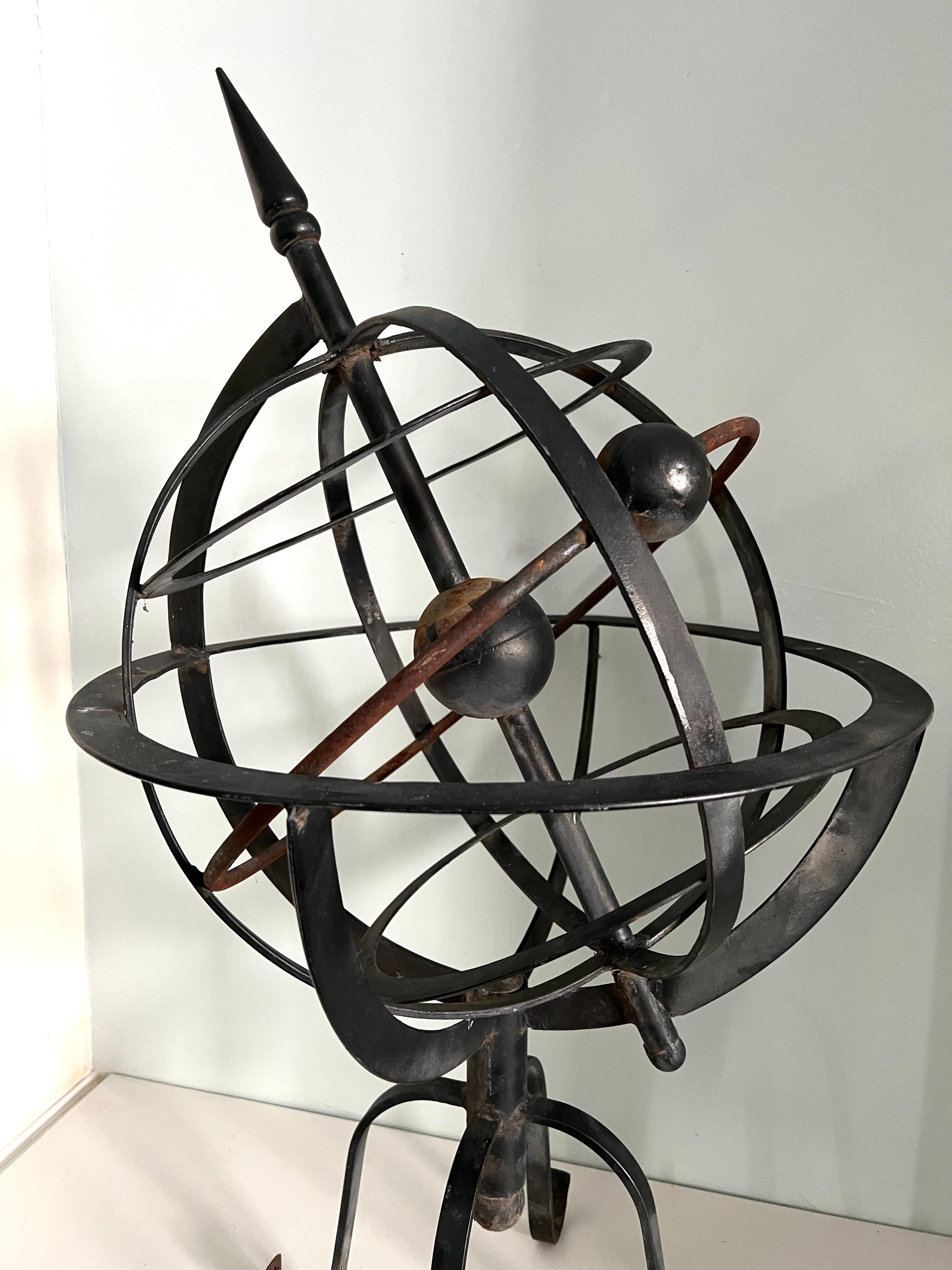 Hand-Crafted Wrought Iron Armillary