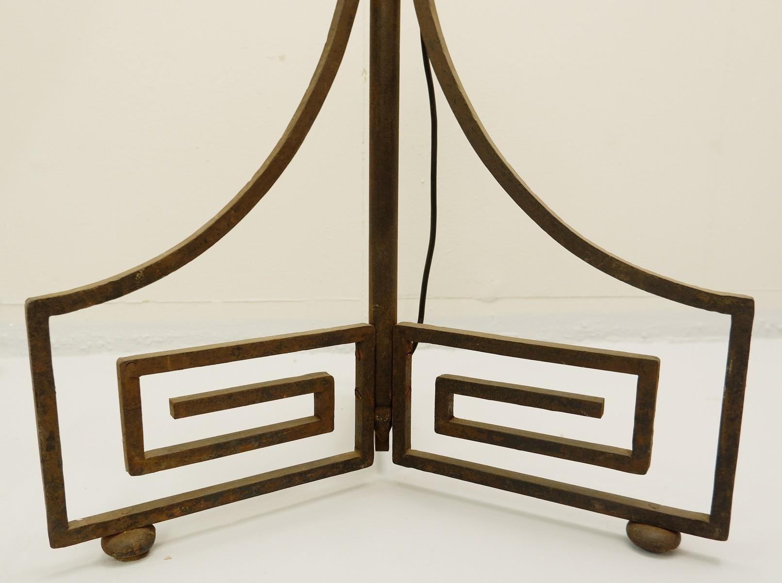 Mid-Century Modern Wrought Iron Art Deco Floor Lamp