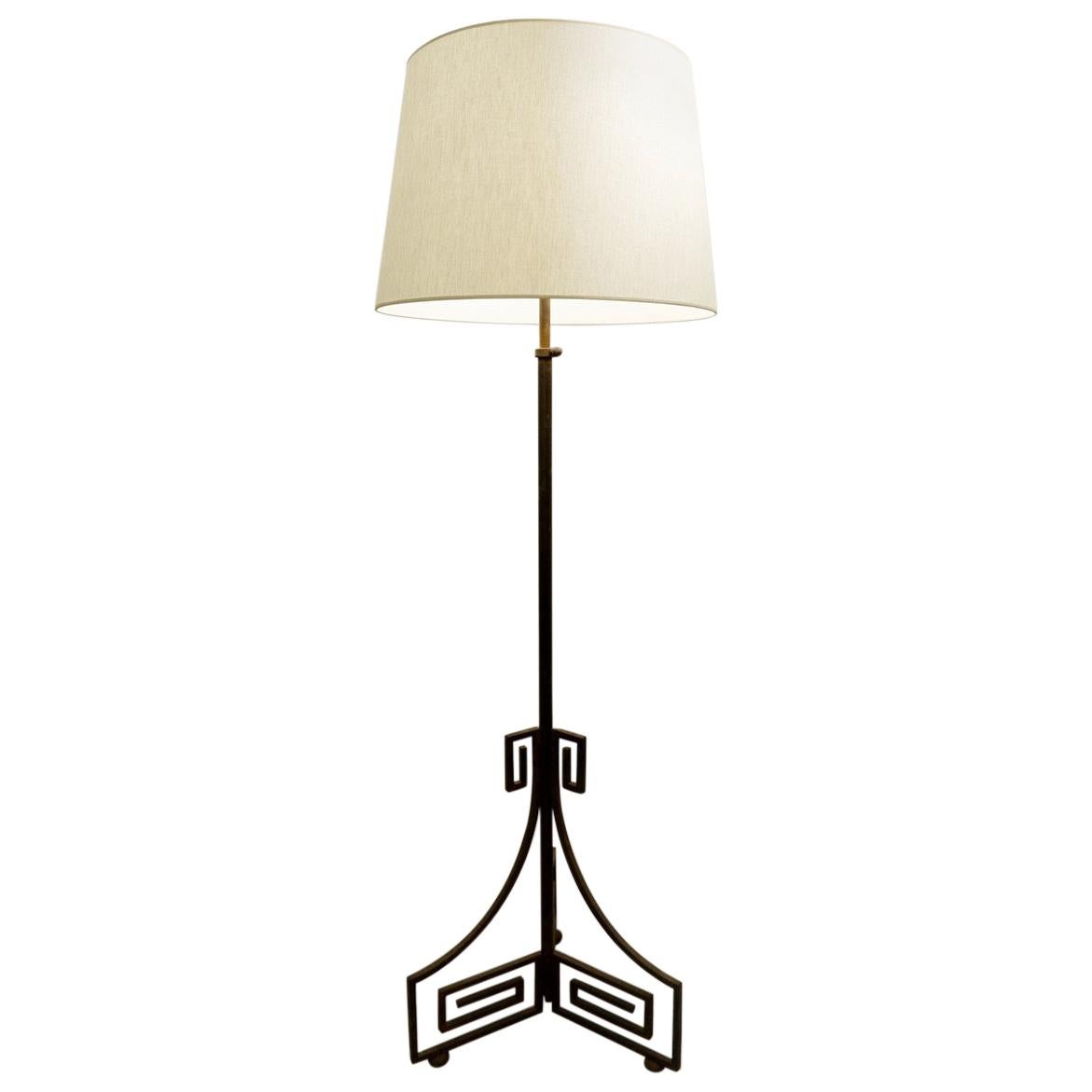 Wrought Iron Art Deco Floor Lamp