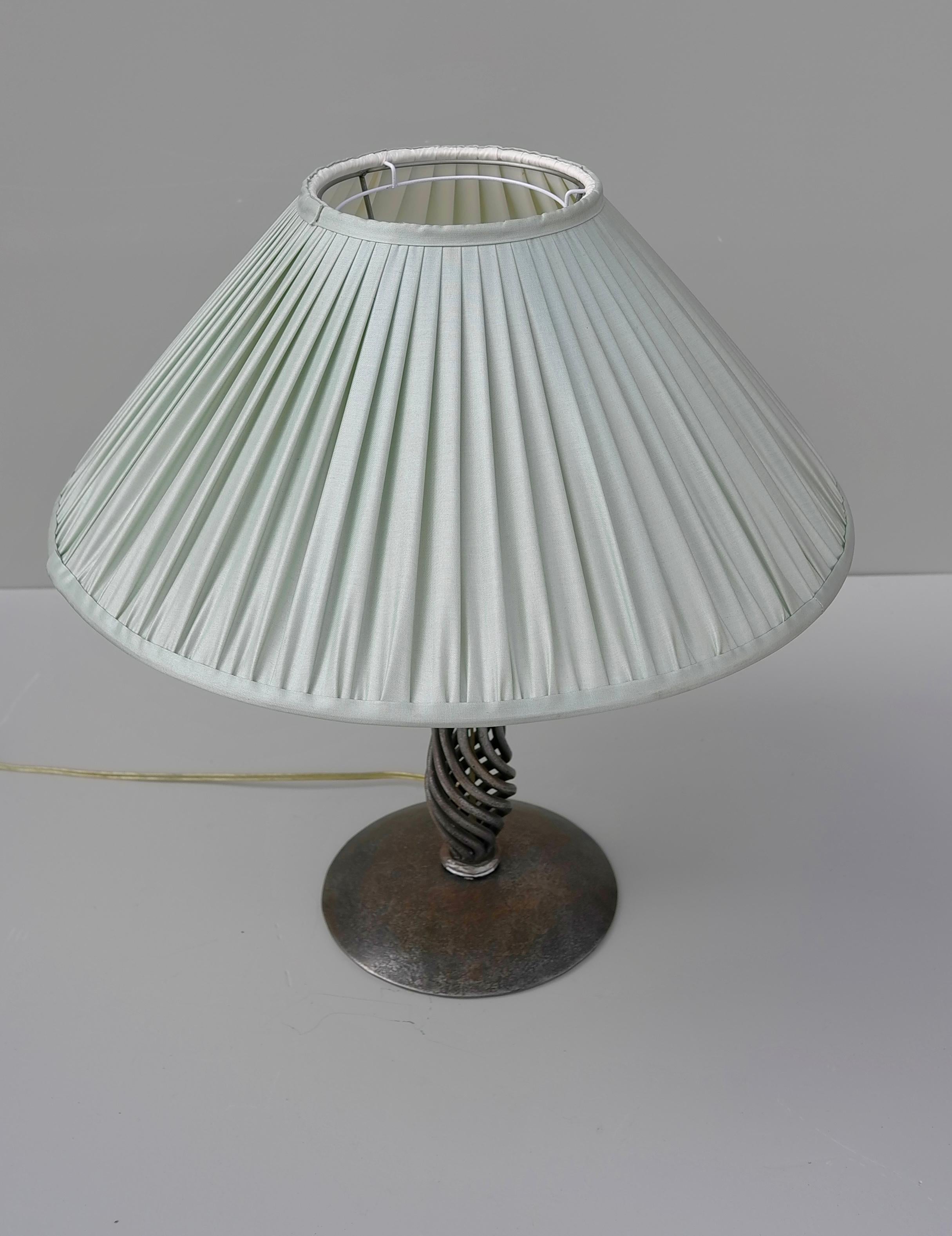 Wrought Iron Art Deco Table Lamp, France, 1930s For Sale 1
