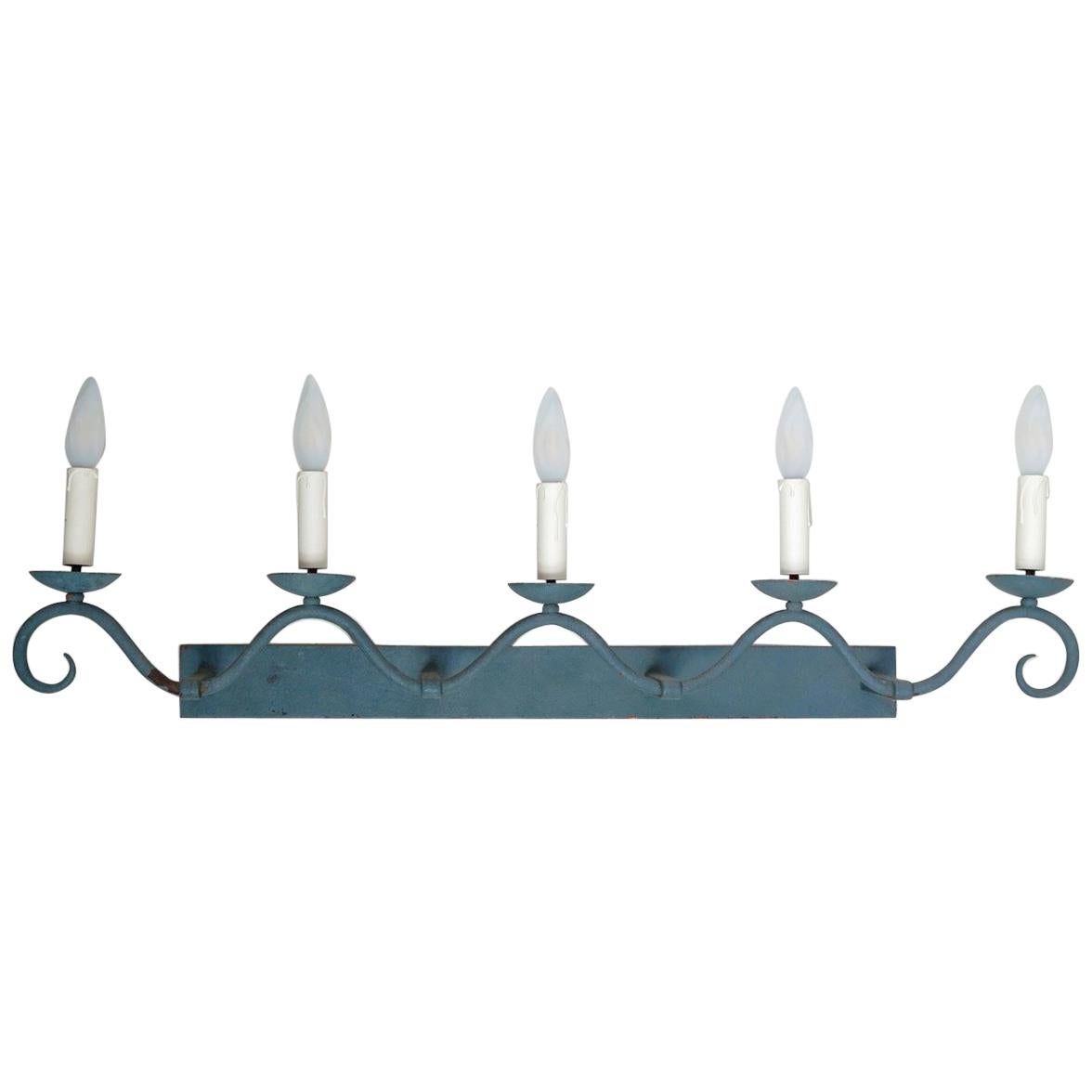 Wrought Iron Art Deco Wall Light, France, circa 1930s For Sale