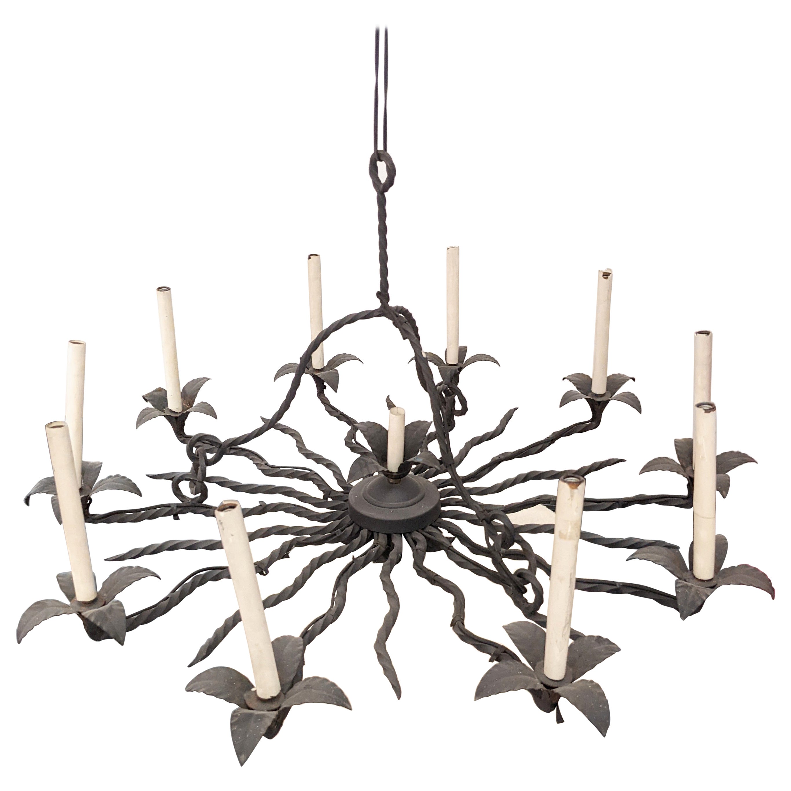 Schmiedeeisen Arts and Crafts Stern-Kronleuchter im Angebot
