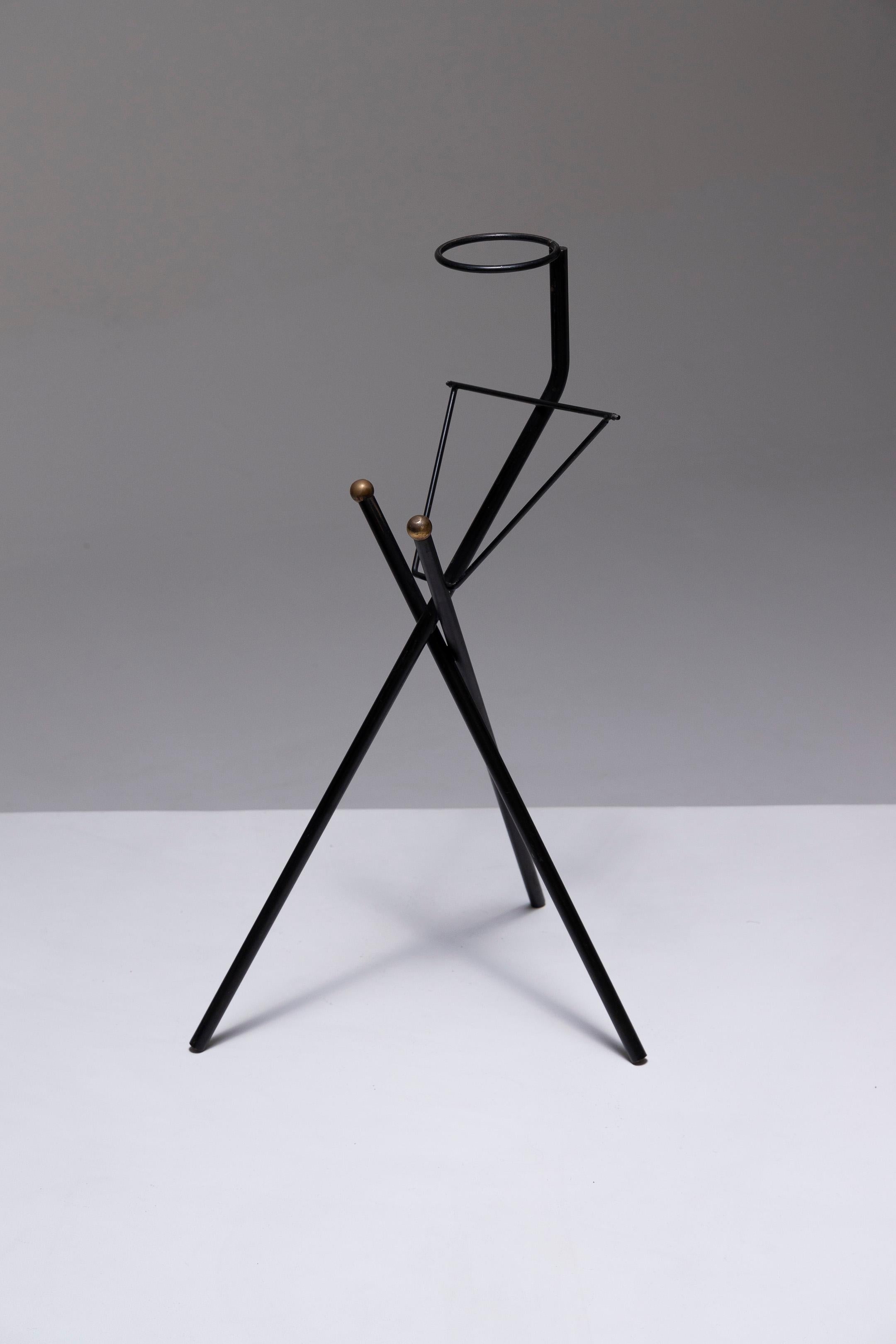 Mid-Century Modern Wrought Iron Ashtray Stand, 1950s