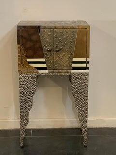 Wrought Iron Bedside Table with Lacquered Body by Lam Lee Group, 1990s
