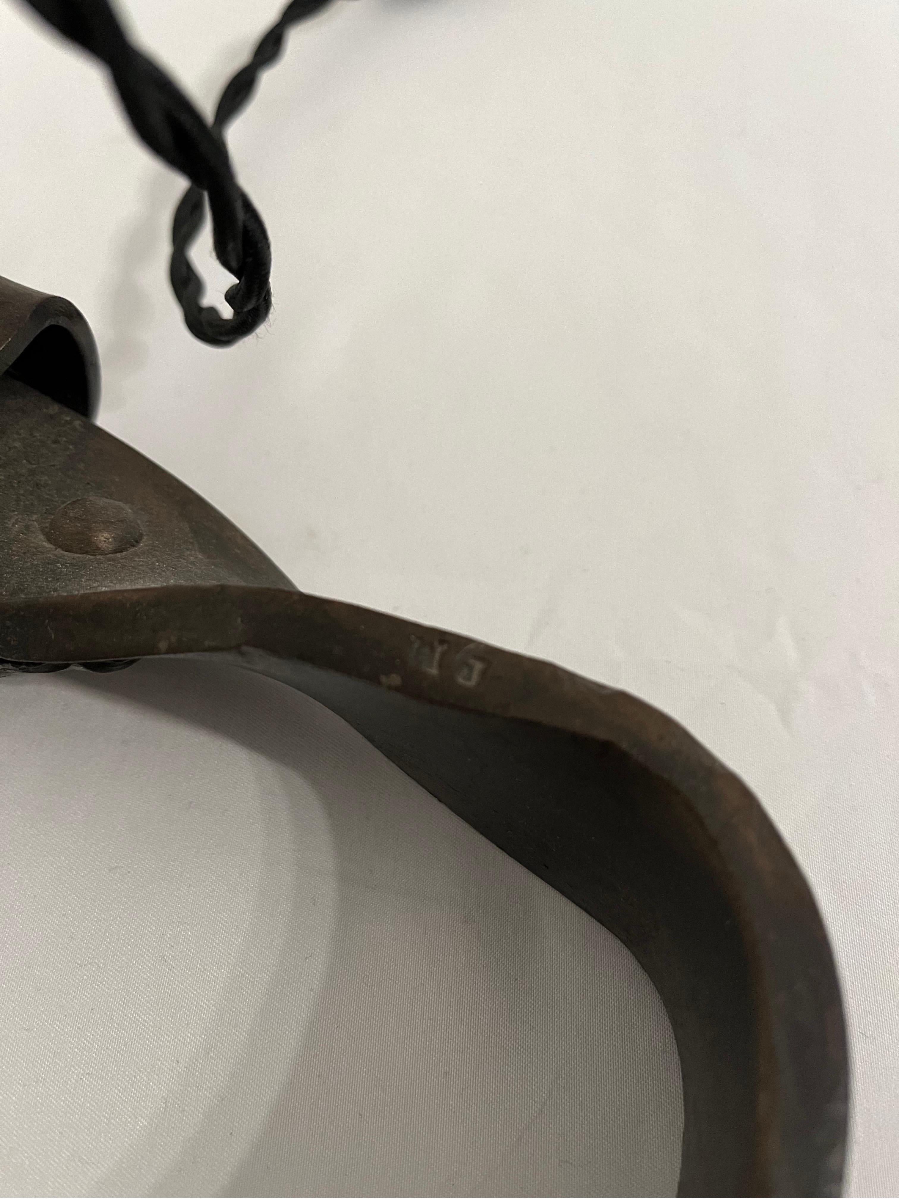 Wrought Iron Belt Lamp France c1950s Sculptural Artisan  For Sale 1