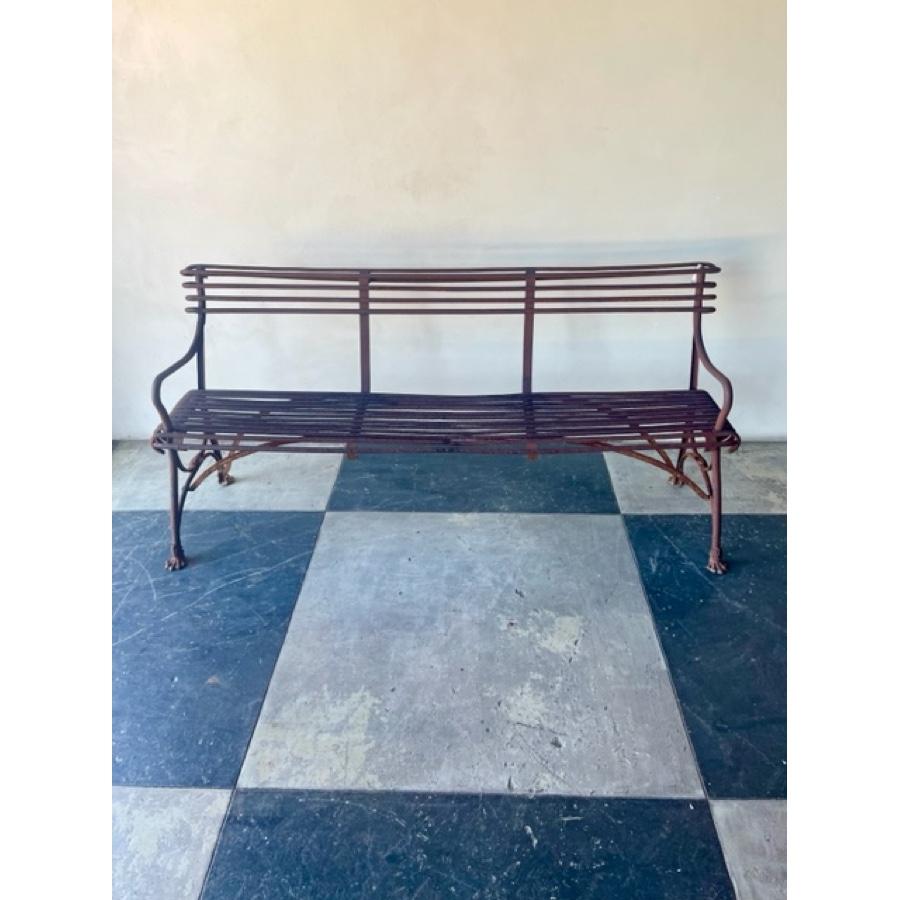 Wrought Iron Bench, FR-1172-03 In Distressed Condition For Sale In Scottsdale, AZ