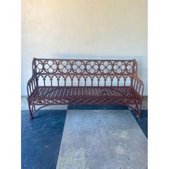 Vintage Distressed Cast Iron Bench, 61.5" Wide, Antique Gothic Style