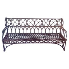 Antique Wrought Iron Bench, FR-1173