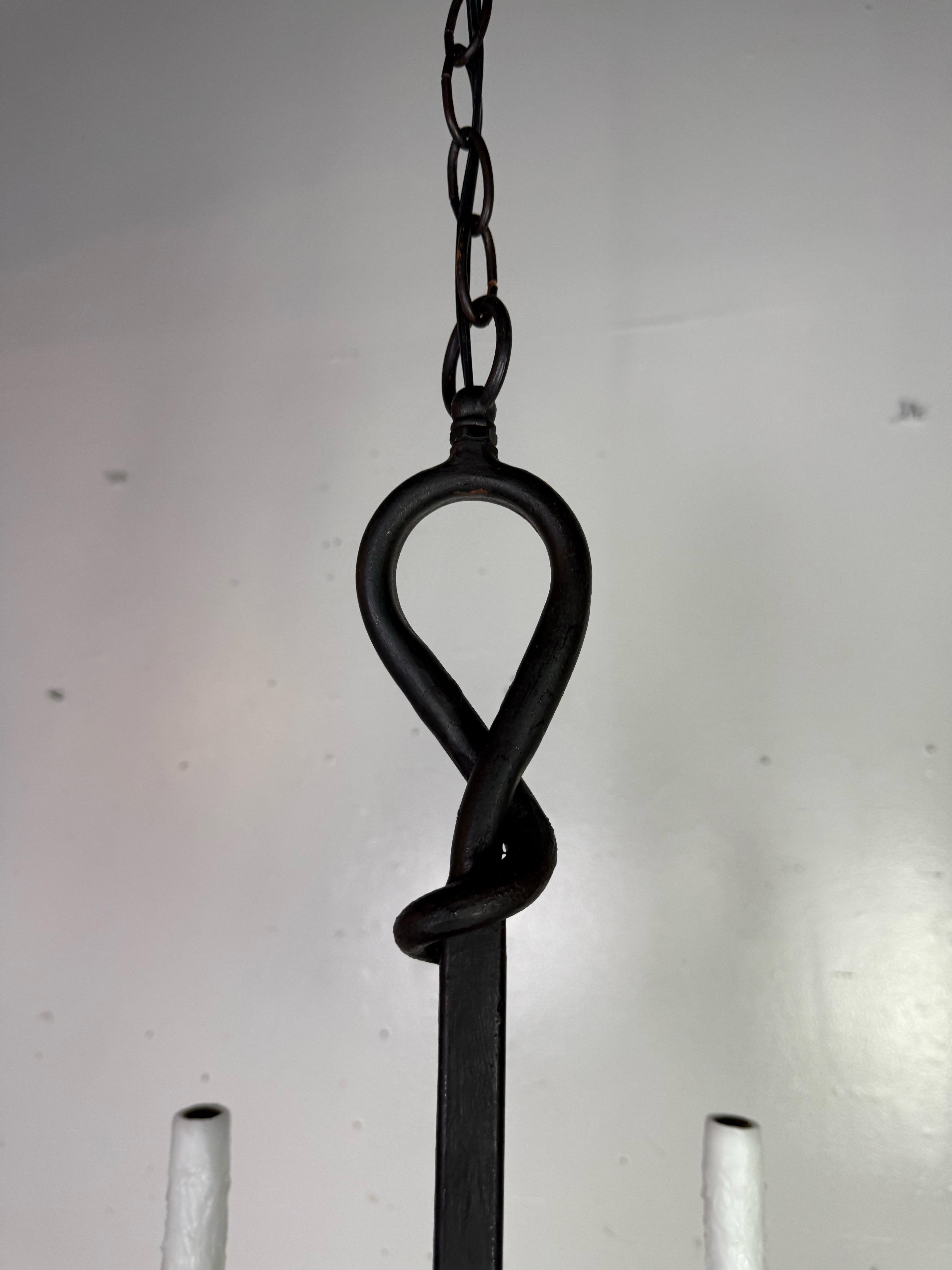 French Provincial Wrought Iron Benedict Chandelier by Miamar Home For Sale