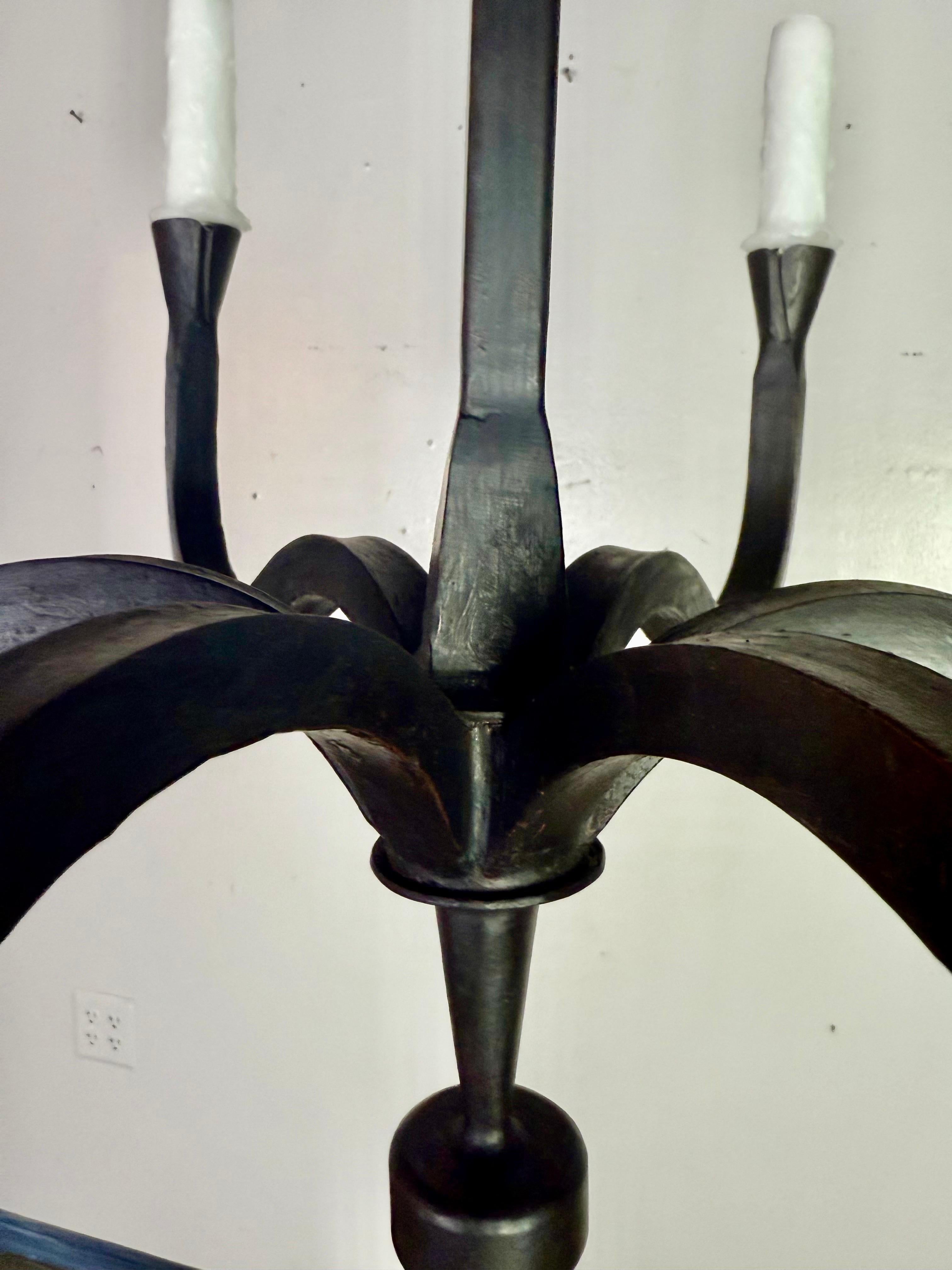 Contemporary Wrought Iron Benedict Chandelier by Miamar Home For Sale