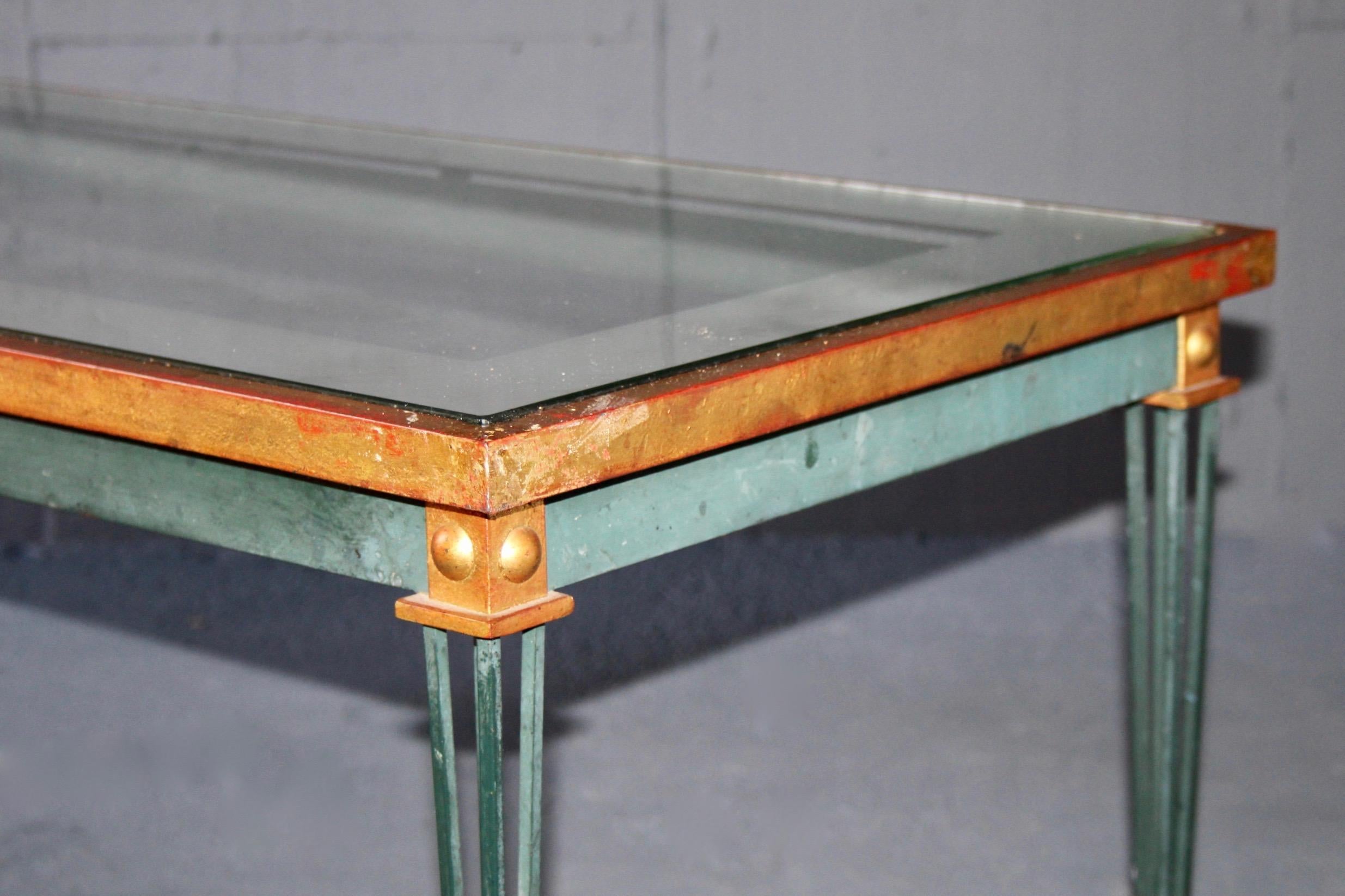 French Wrought Iron Bicolor Coffee Table