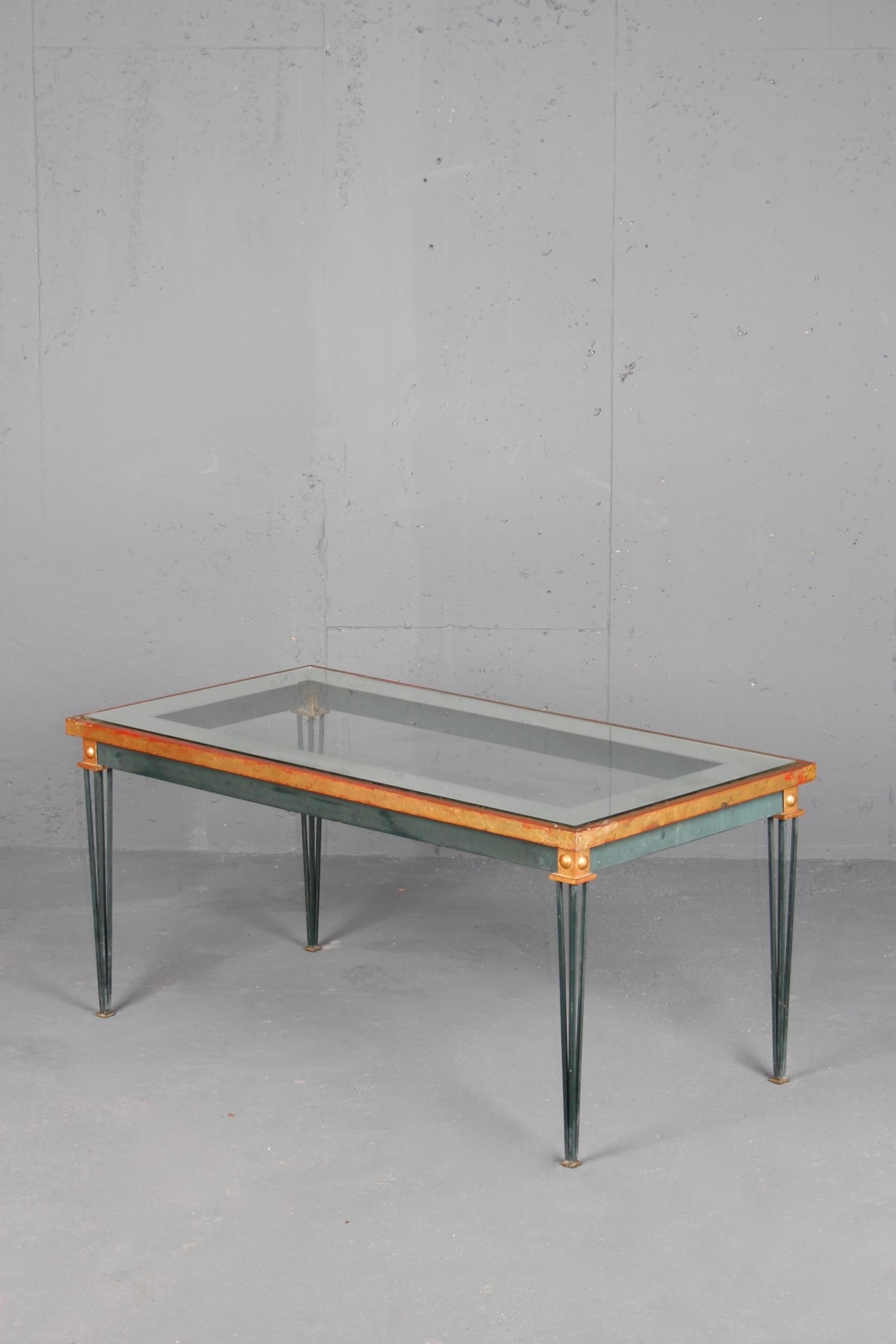 Glass Wrought Iron Bicolor Coffee Table