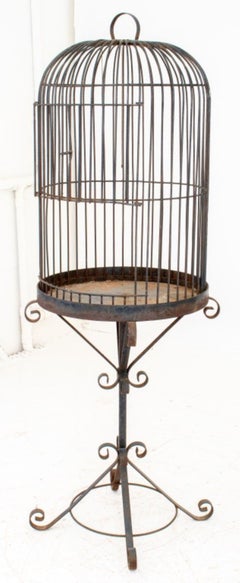 Wrought Iron Birdcage on Stand