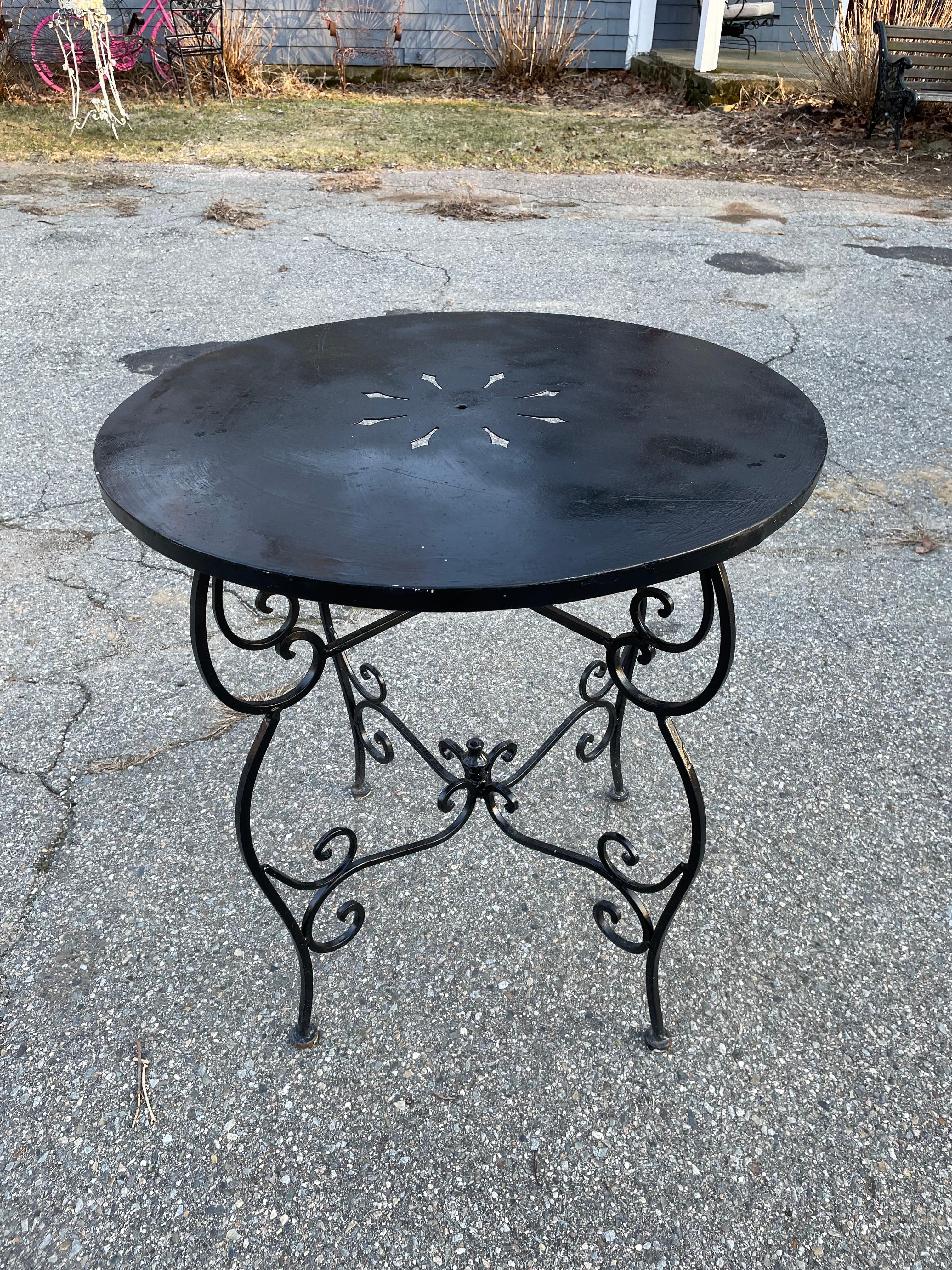 Wrought Iron Bistro Cafe Table For Sale 3