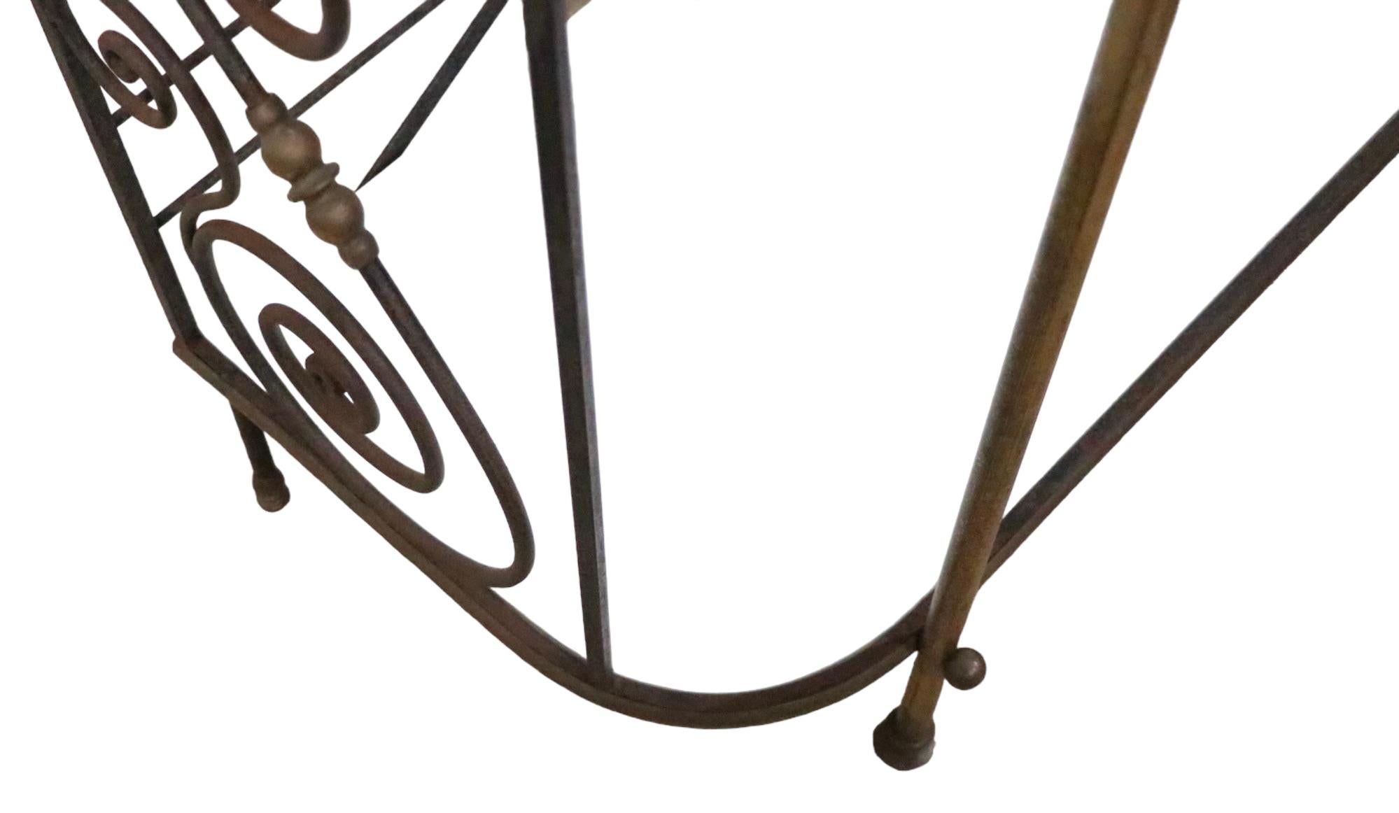 Wrought Iron Brass and Glass French Style Bakers Rack c. Mid 20th C. 7