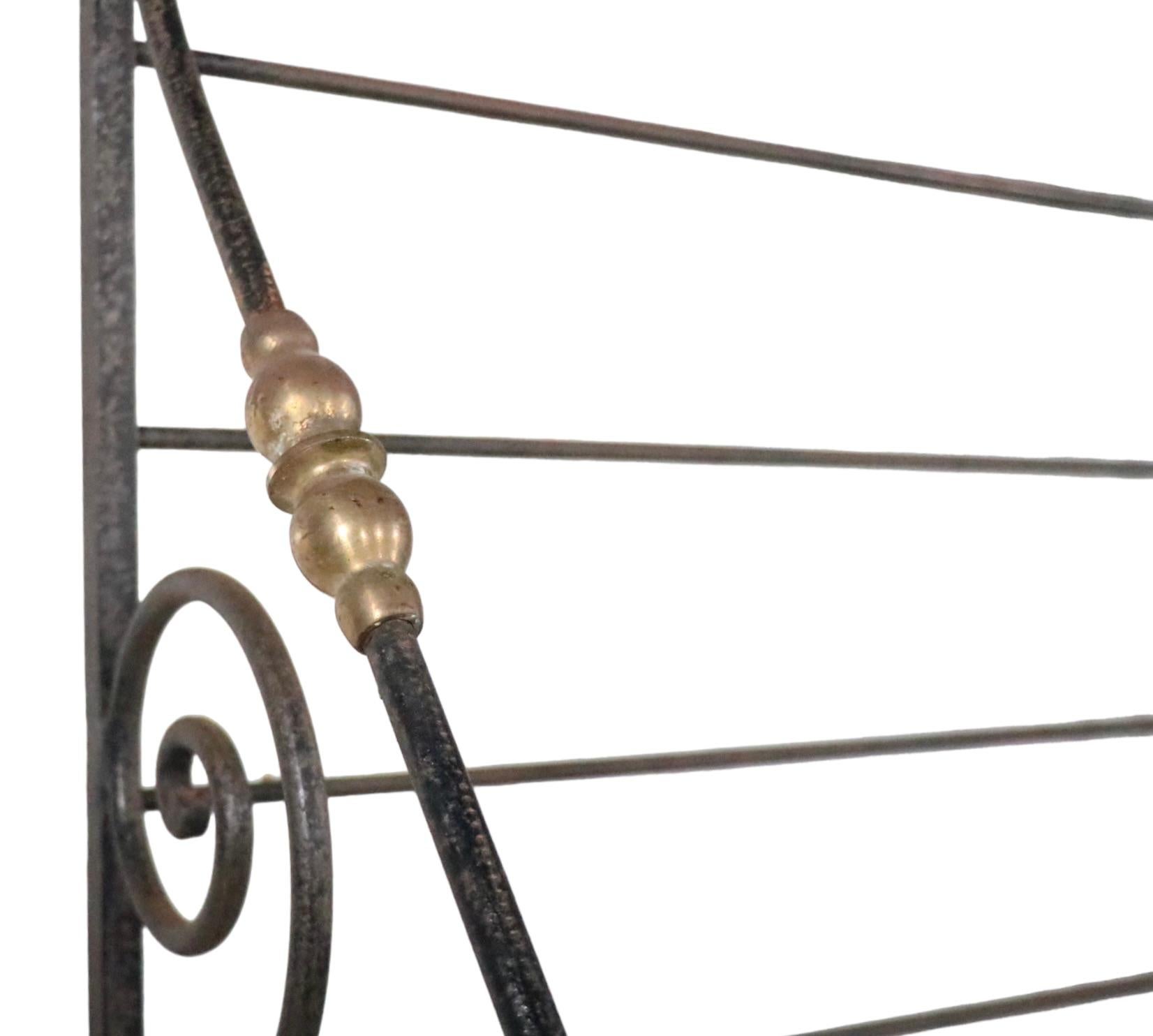 Wrought Iron Brass and Glass French Style Bakers Rack c. Mid 20th C. 9