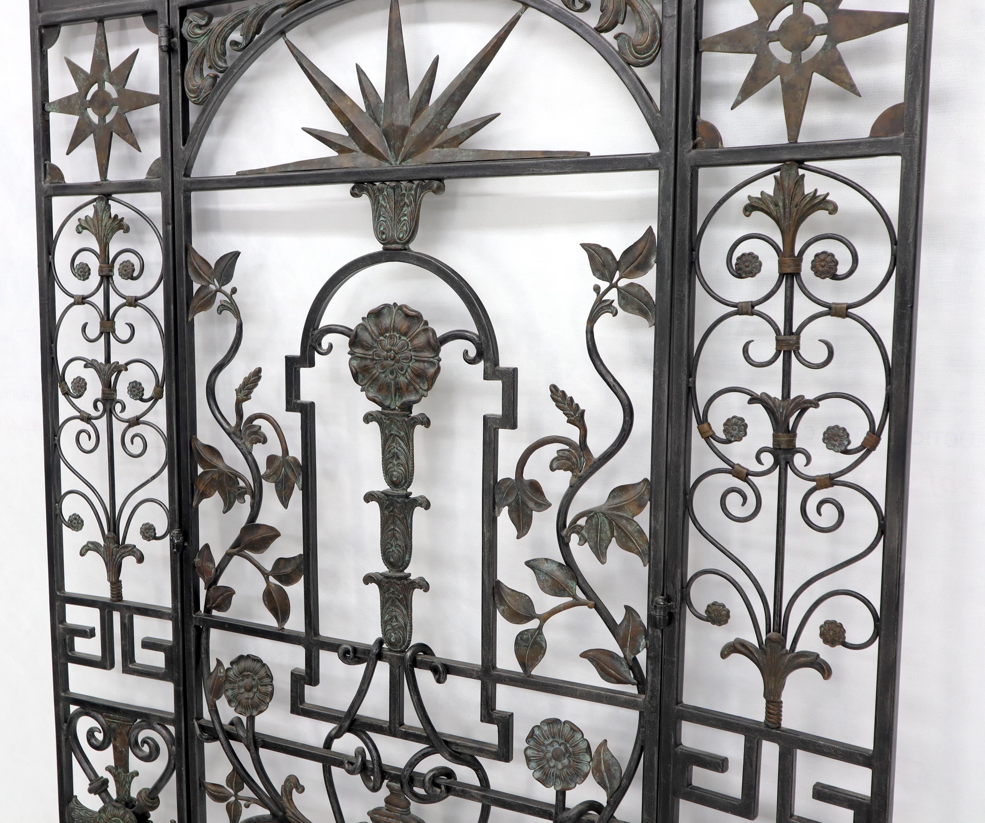 Paravent décoratif en fer forgé et laiton Porte de séparation de pièce 2