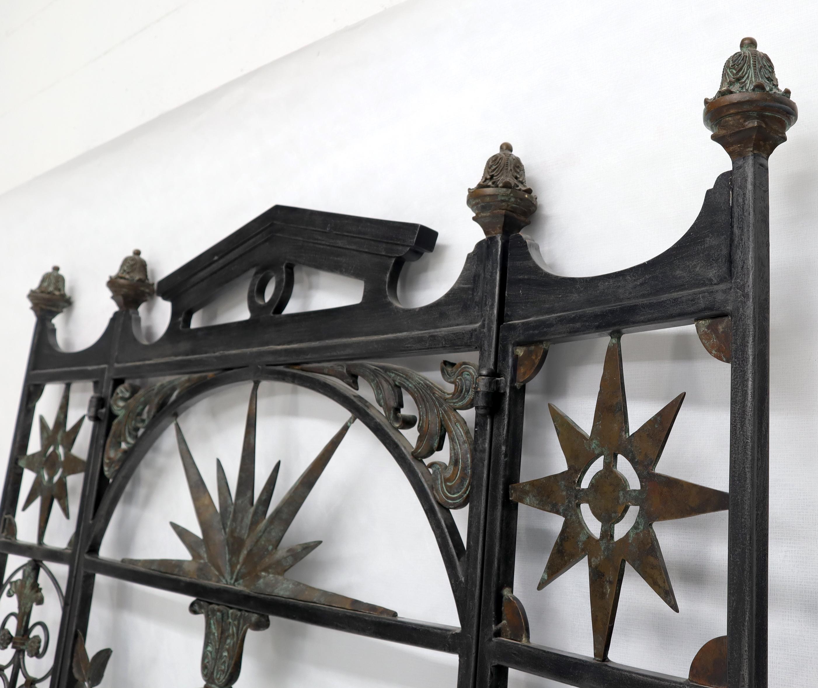 Paravent décoratif en fer forgé et laiton Porte de séparation de pièce 3