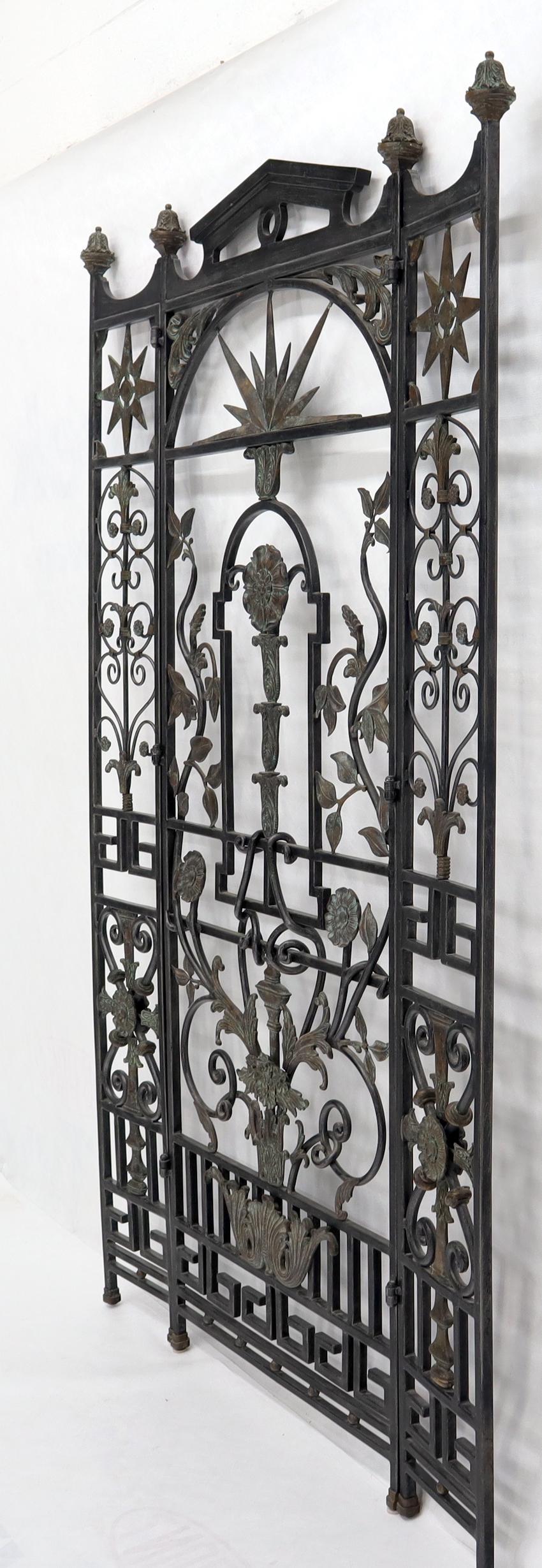 Paravent décoratif en fer forgé et laiton Porte de séparation de pièce 4