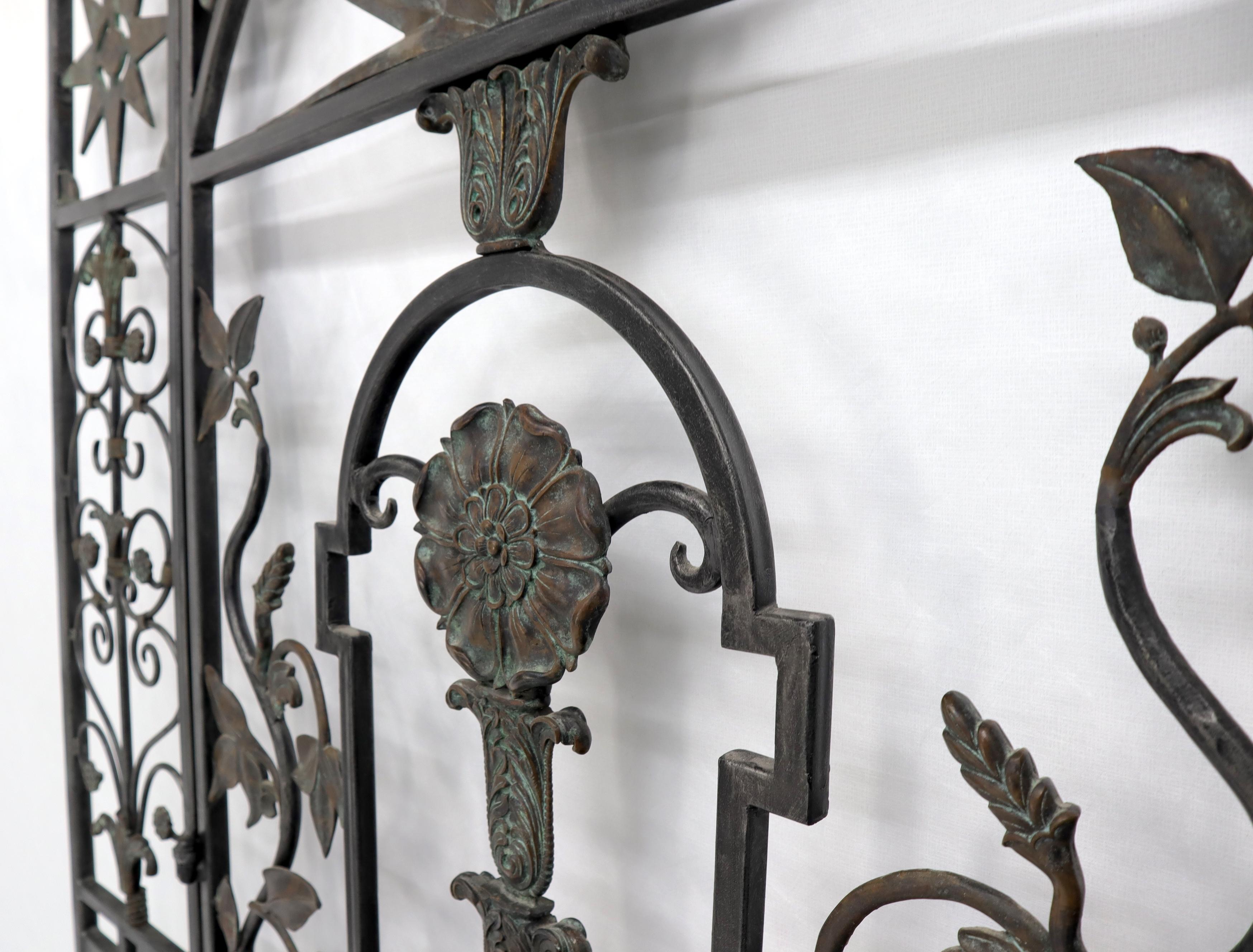 Paravent décoratif en fer forgé et laiton Porte de séparation de pièce 5