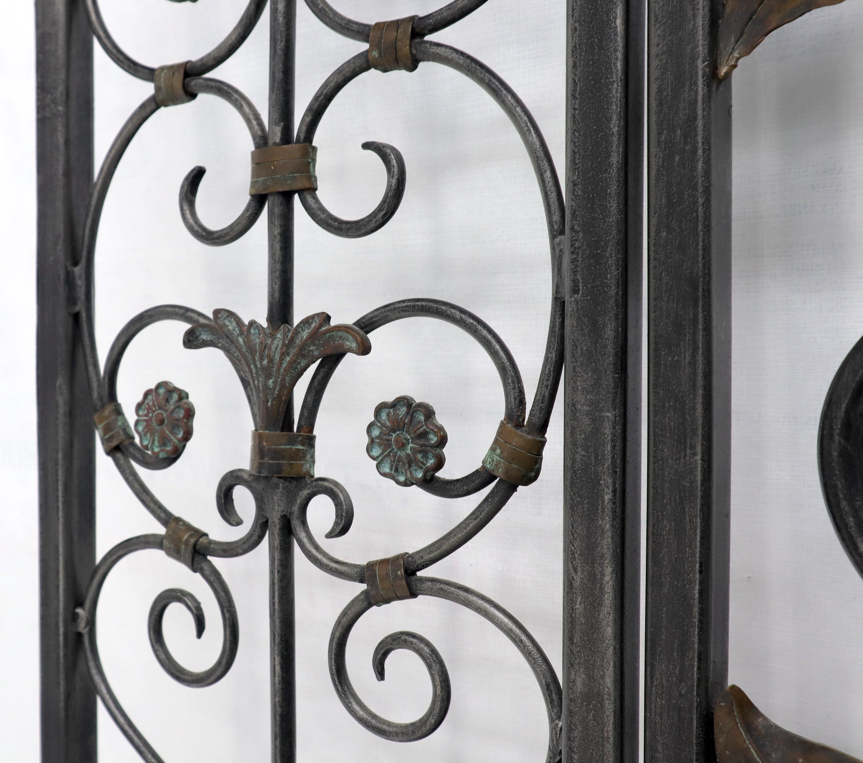 Paravent décoratif en fer forgé et laiton Porte de séparation de pièce 6