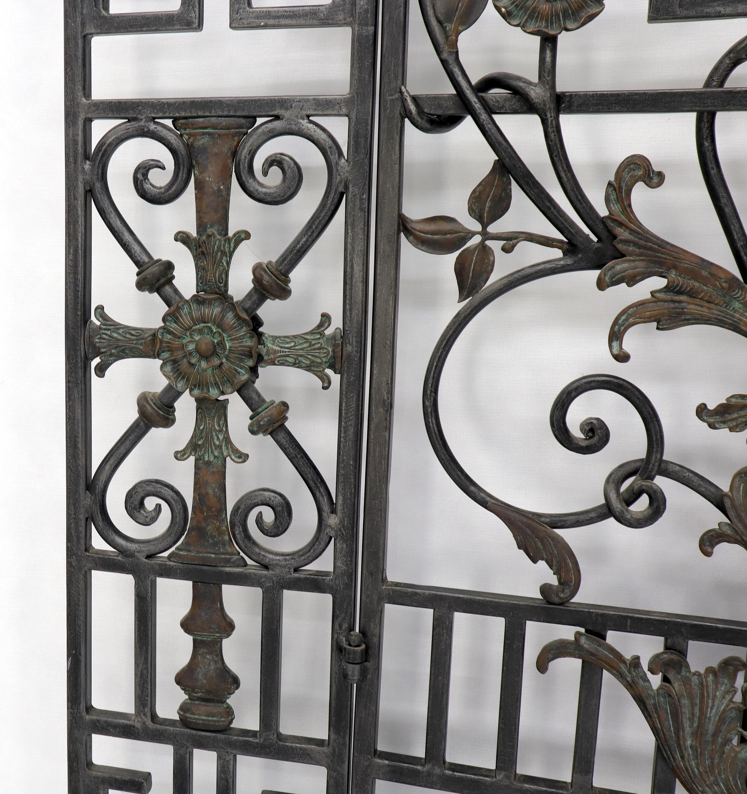 Laiton Paravent décoratif en fer forgé et laiton Porte de séparation de pièce