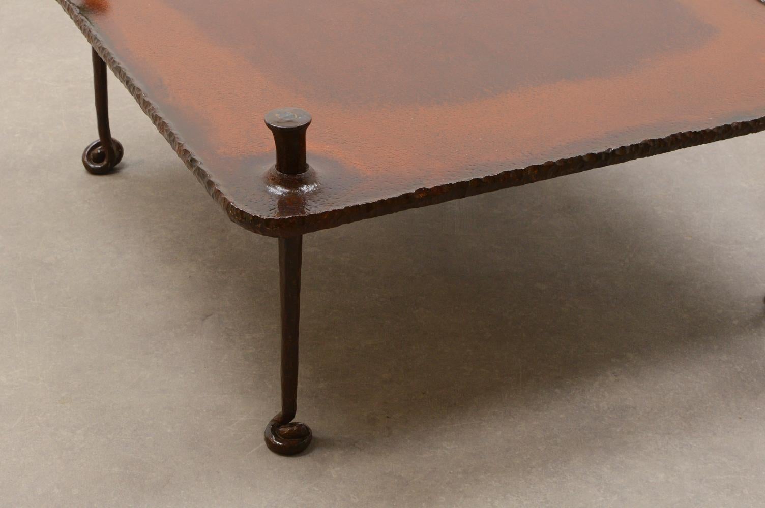 Late 20th Century Wrought Iron Brutalist Coffee Table by Kunstsmederij Rein Tupker, Netherlands
