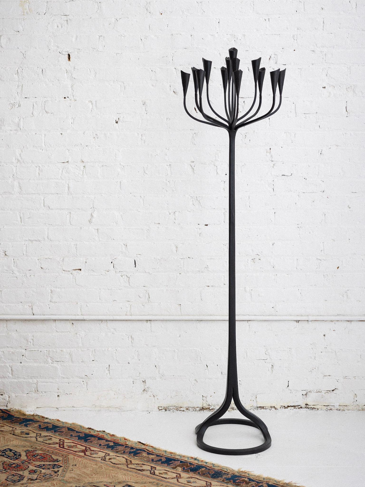 Industrial Wrought Iron Candelabra by Gregory Litsios For Sale