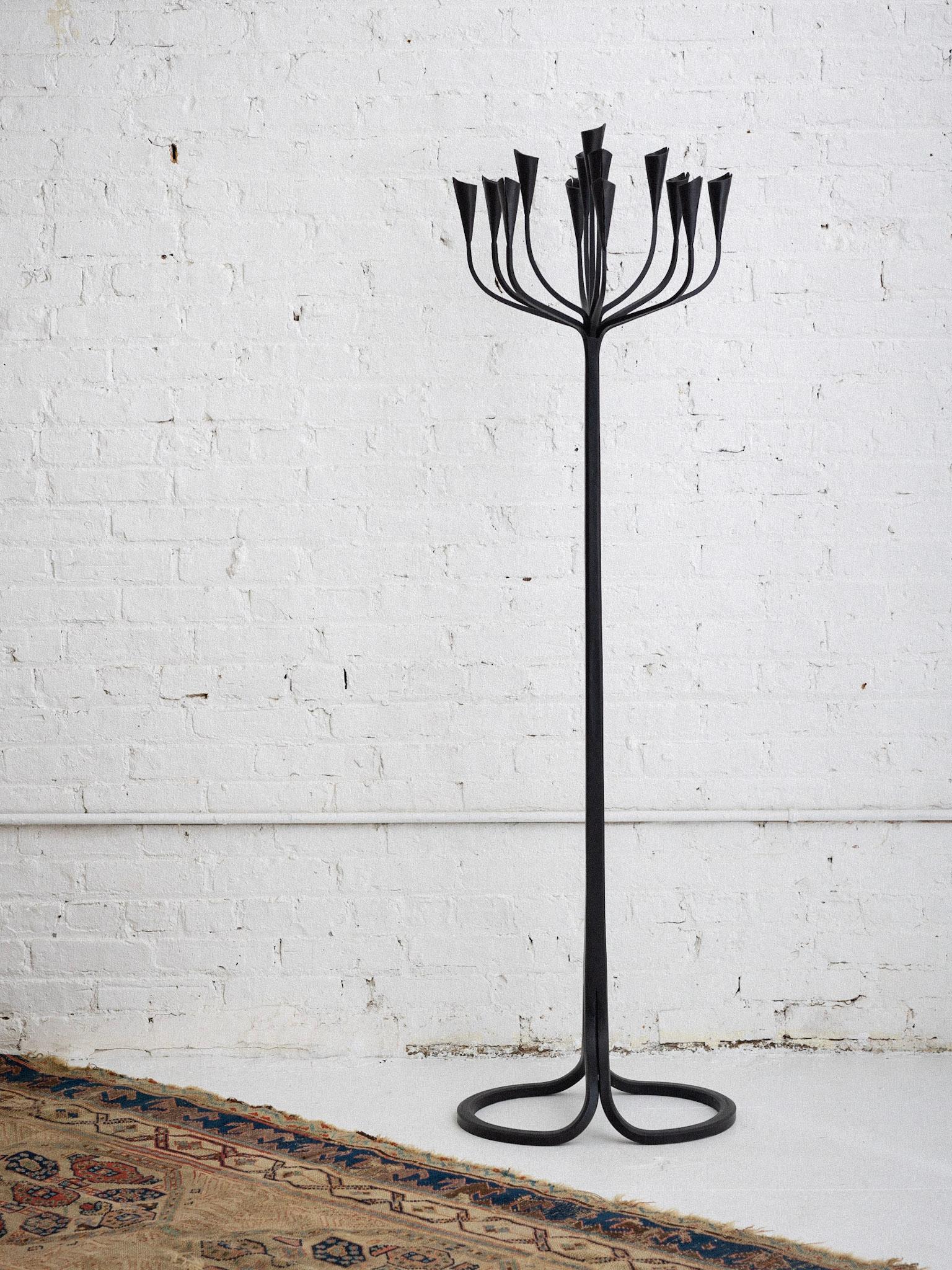American Wrought Iron Candelabra by Gregory Litsios For Sale