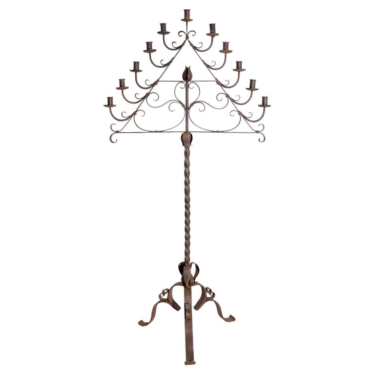 Chandelier en fer forgé, début du 20e siècle sur 1stDibs