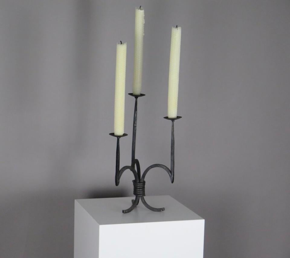 English Wrought Iron Candelabra For Sale