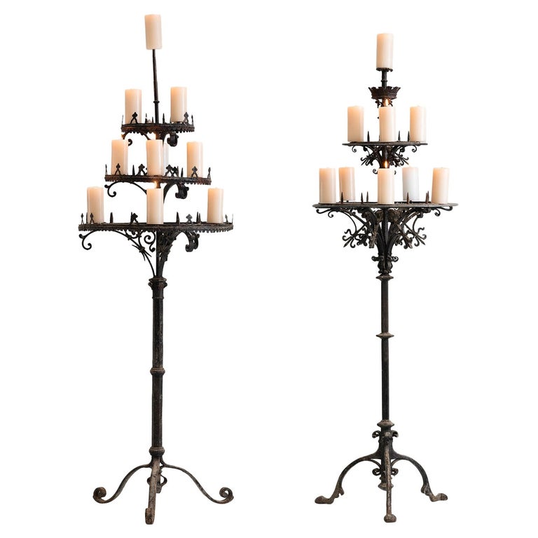 Wrought Iron Candelabra For Sale at 1stdibs
